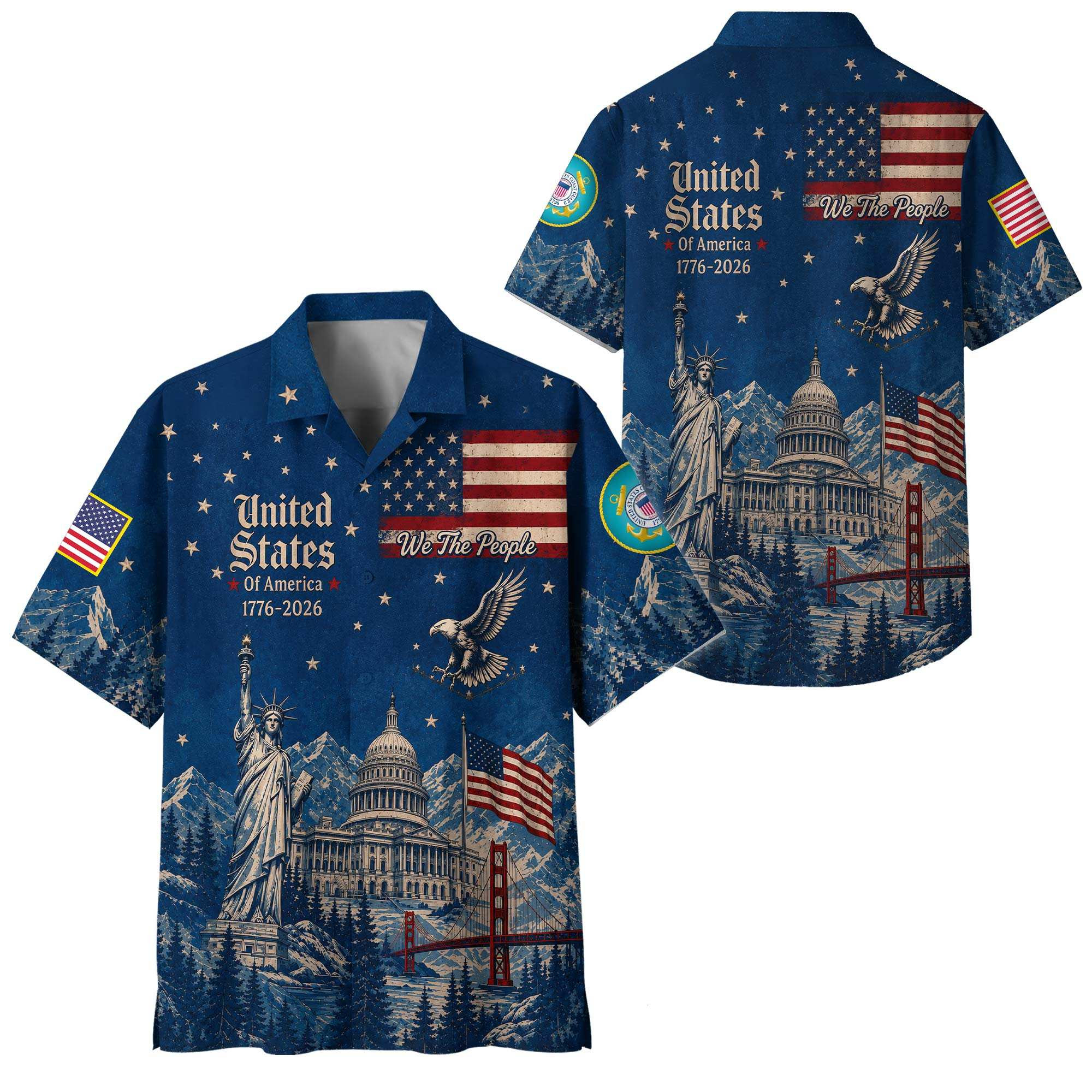 Premium America 250th Anniversary USCG Hawaiian Shirt VPVC408635, Gifts For Coast Guard Veteran, Gifts For Veterans Day, Independence Day