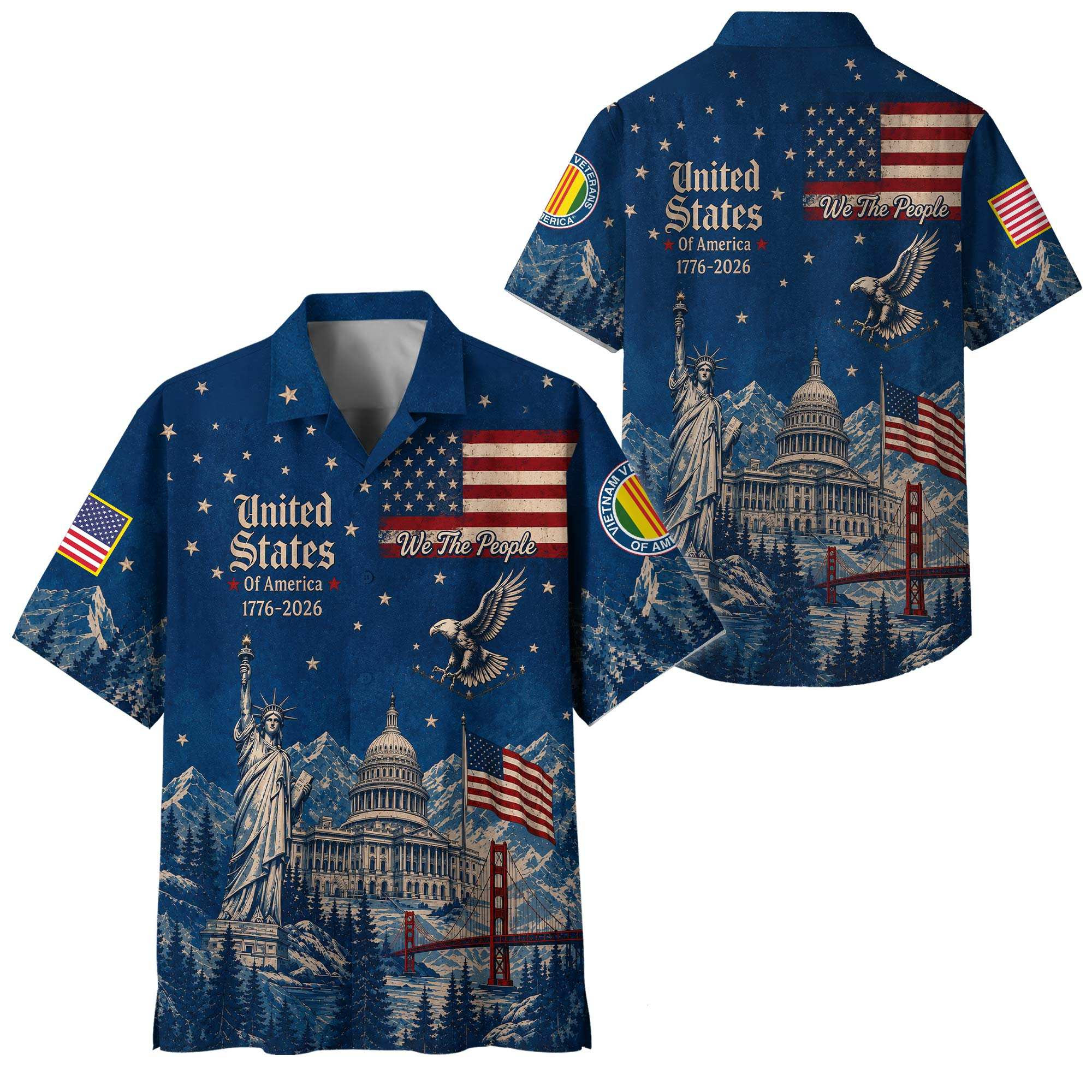 Premium America 250th Anniversary Vietnam Veteran Hawaiian Shirt VPVC408636, Gifts For Vietnam Veteran, Gifts For Veterans Day, Independence Day