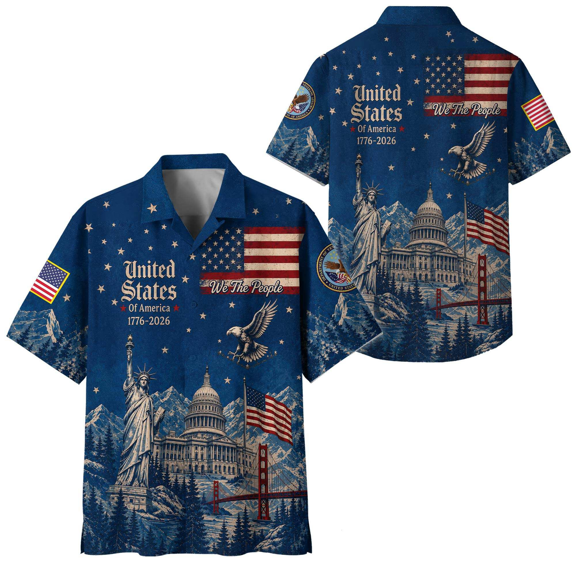 Premium America 250th Anniversary US Veteran Hawaiian Shirt VPVC408637, Gifts For US Veteran, Gifts For Veterans Day, Independence Day