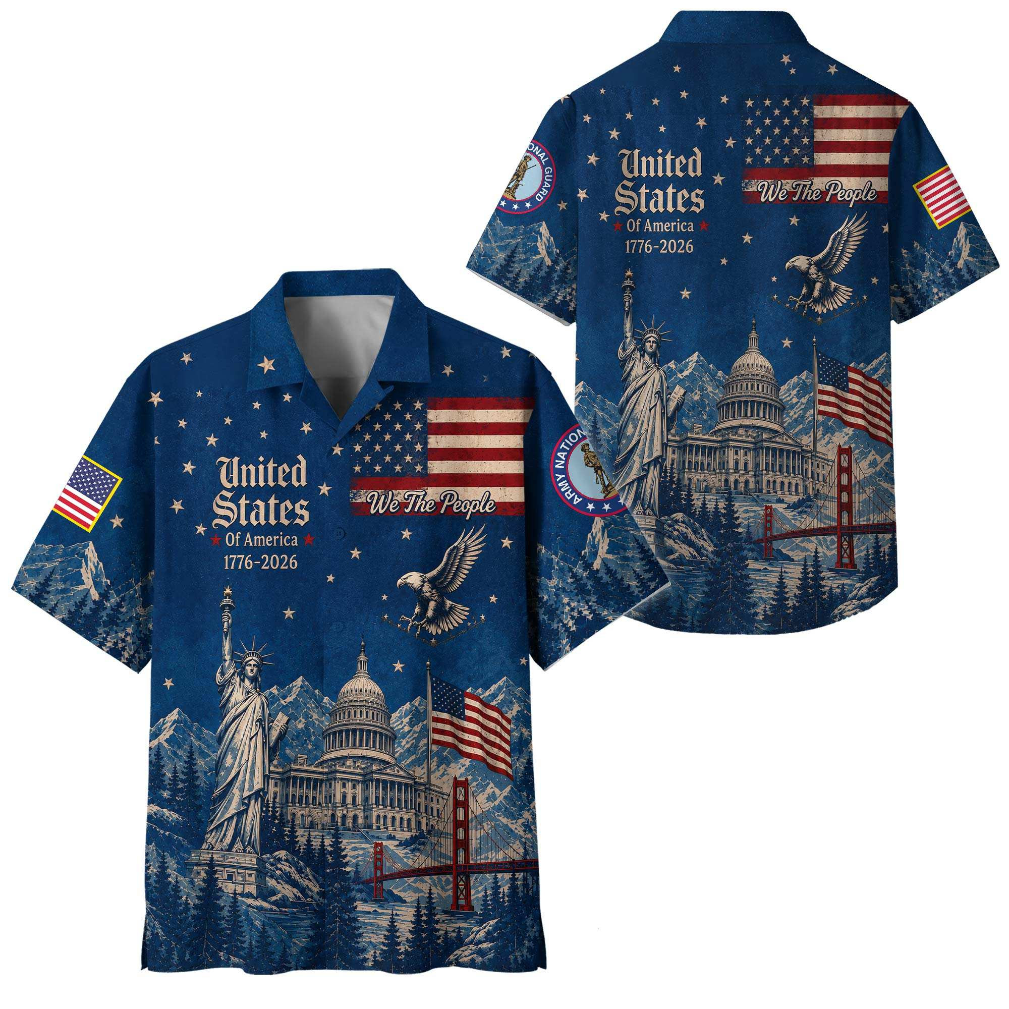 Premium America 250th Anniversary Army National Guard Veteran Hawaiian Shirt VPVC408638, Gifts For Army National Guard Veteran, Gifts For Veterans Day, Independence Day