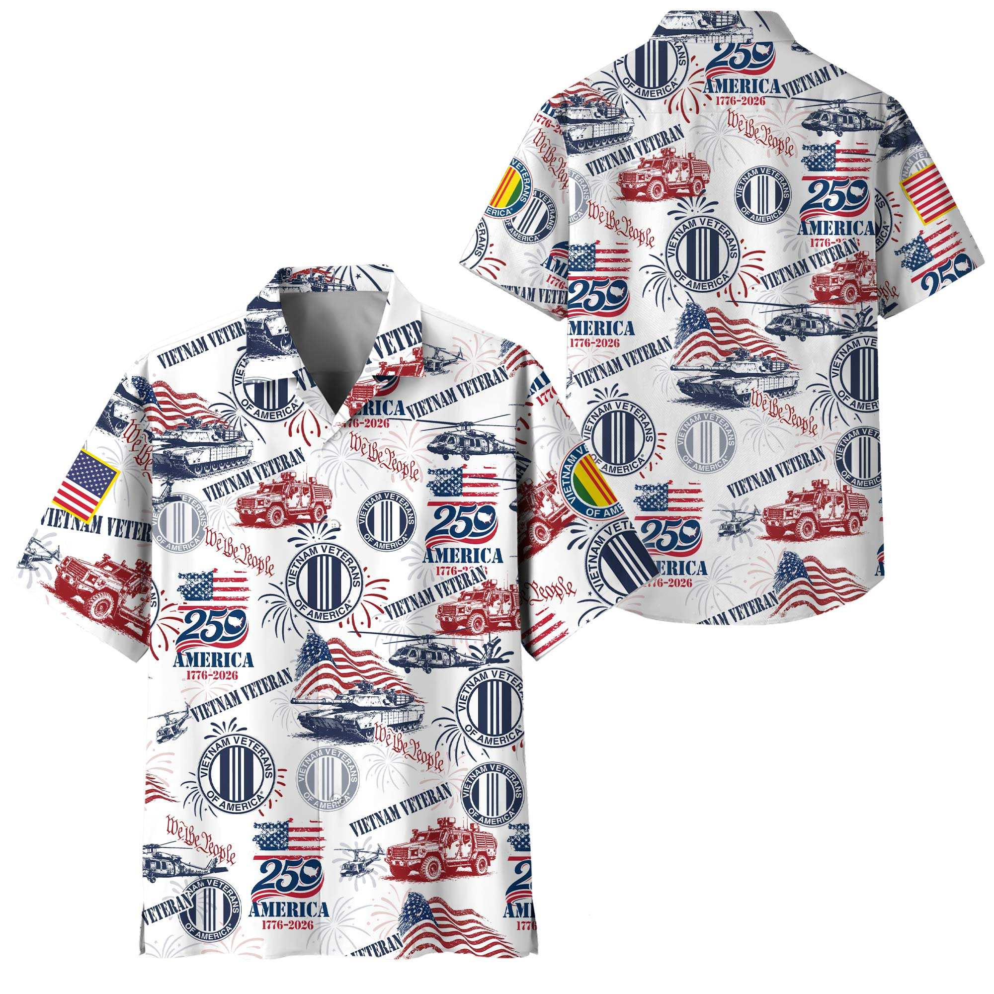 Premium America 250th Anniversary Vietnam Veteran Hawaiian Shirt VPVC408646, Gifts For Vietnam Veteran, Gifts For Veterans Day, Independence Day