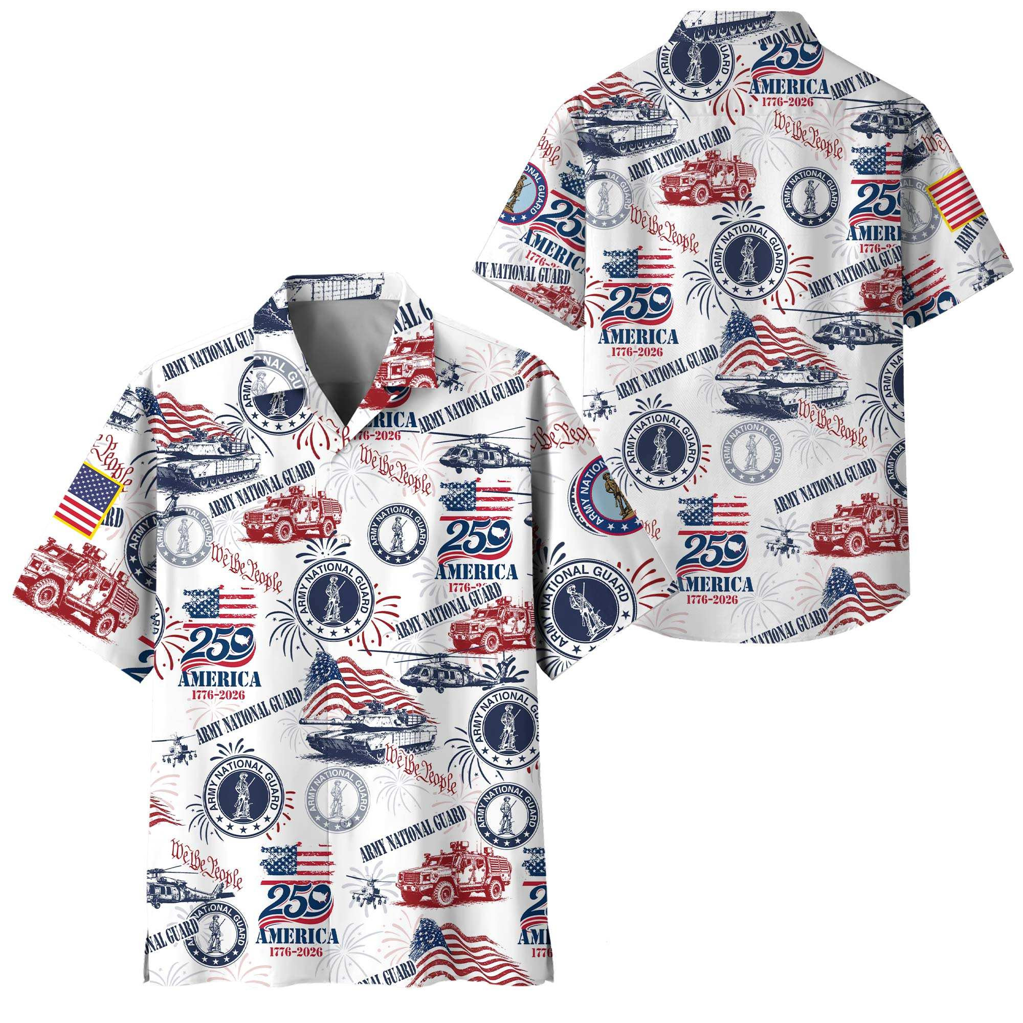 Premium America 250th Anniversary Army National Guard Veteran Hawaiian Shirt VPVC408648, Gifts For Army National Guard Veteran, Gifts For Veterans Day, Independence Day