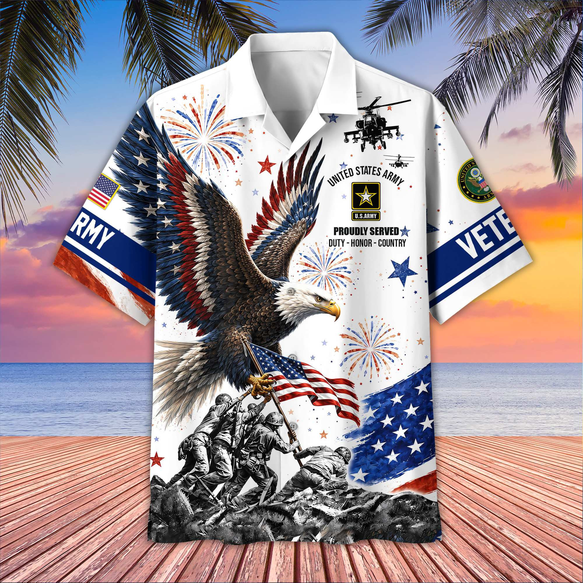 Premium US Veterans Hawaiian Shirt CPHN100711, Gifts For US Veterans, Gifts For Father’s Day, Veterans Day
