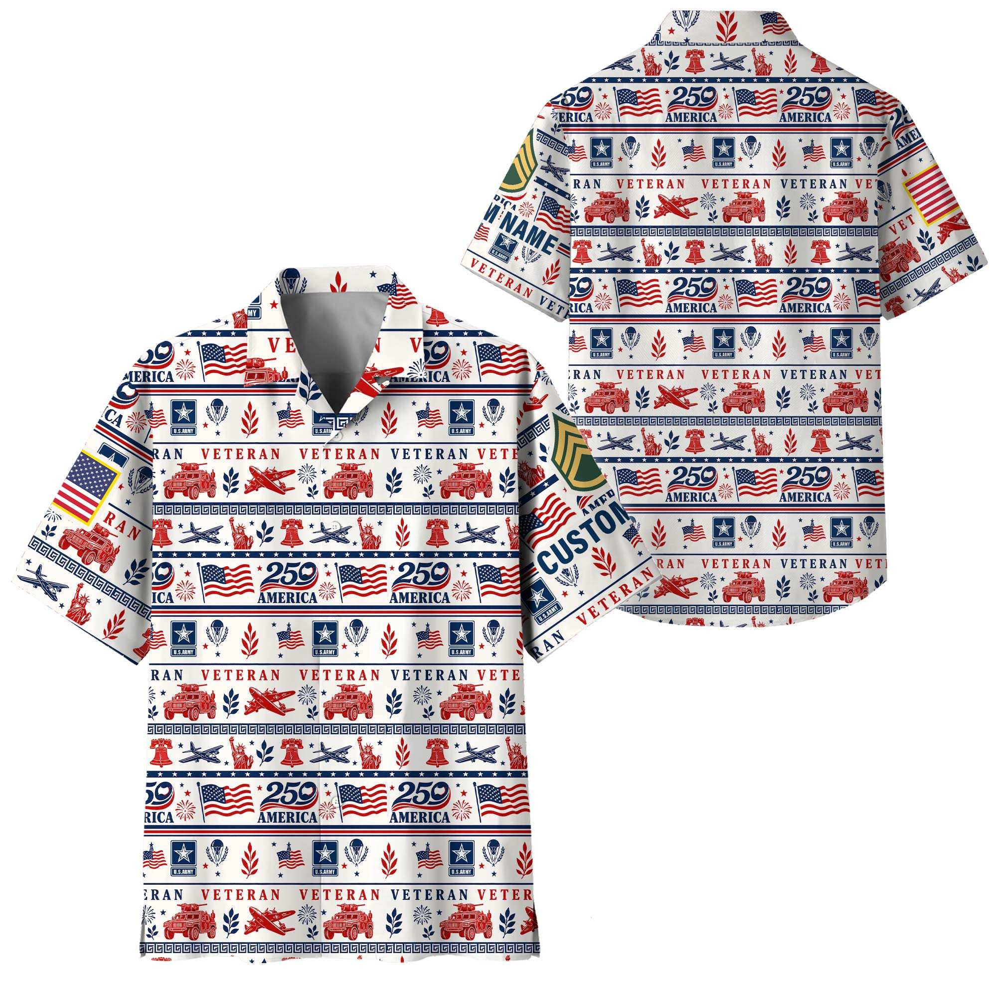 Premium Custom US Army Hawaiian Shirt VPVC408651, Gifts For Army Veteran, Gifts For Veterans Day