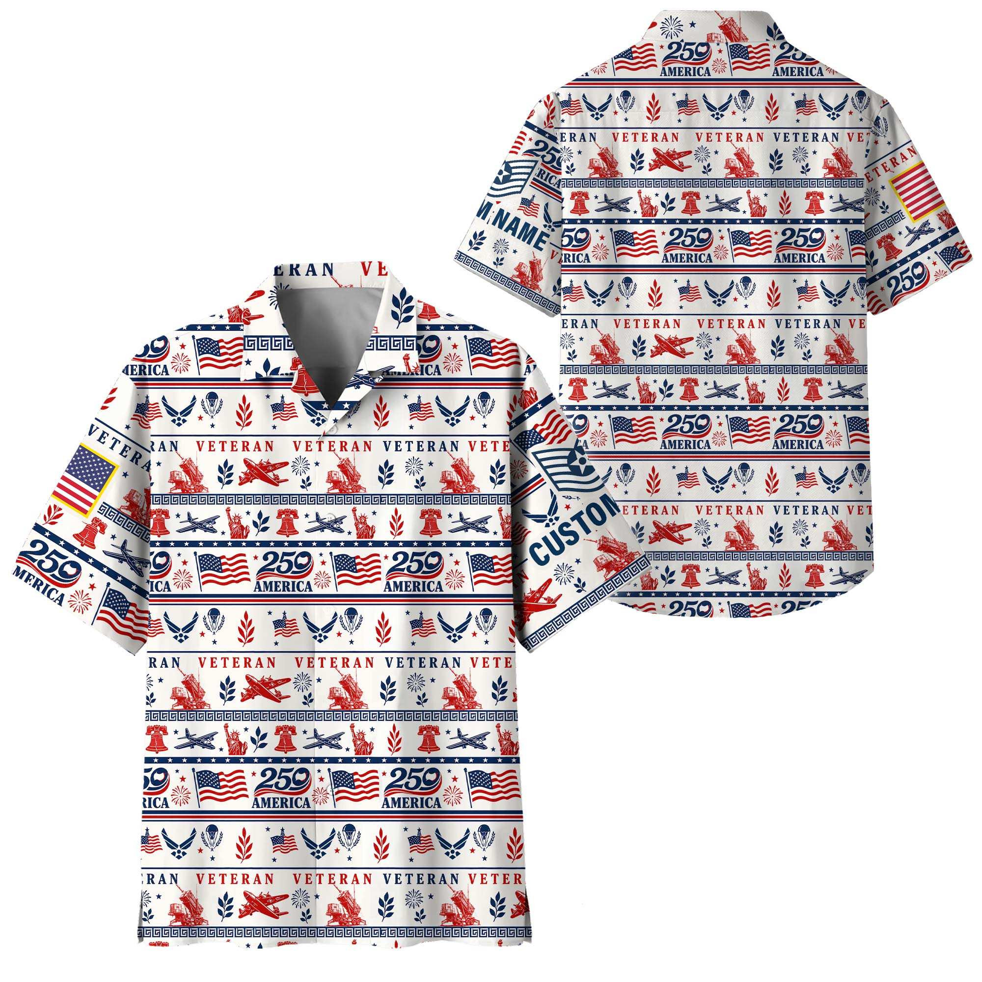 Premium Custom USAF Hawaiian Shirt VPVC408654, Gifts For Air Force Veteran, Gifts For Veterans Day