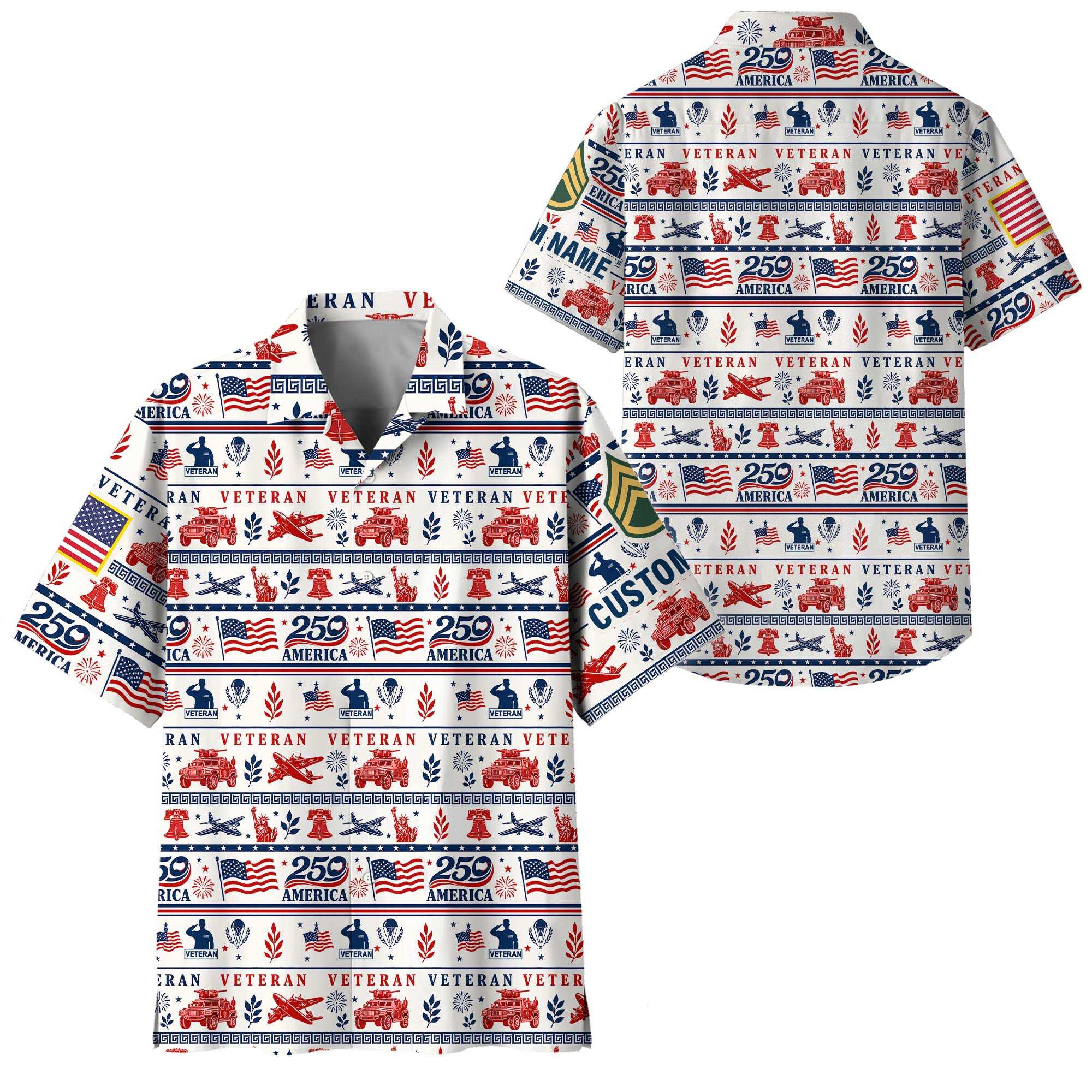 Premium Custom US Veteran Hawaiian Shirt VPVC408657, Gifts For US Veteran, Gifts For Veterans Day