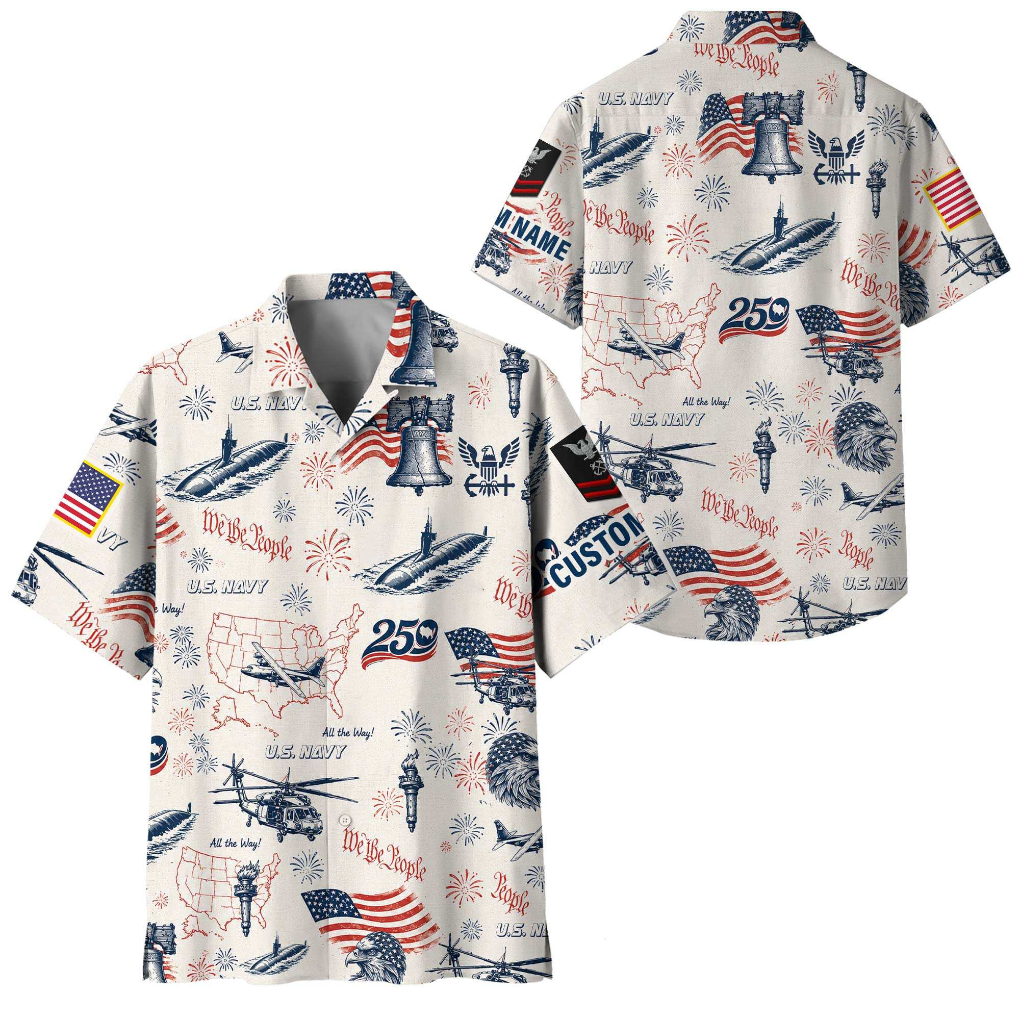 Premium Custom US Navy Hawaiian Shirt VPVC408662, Gifts For Navy Veteran, Gifts For Veterans Day