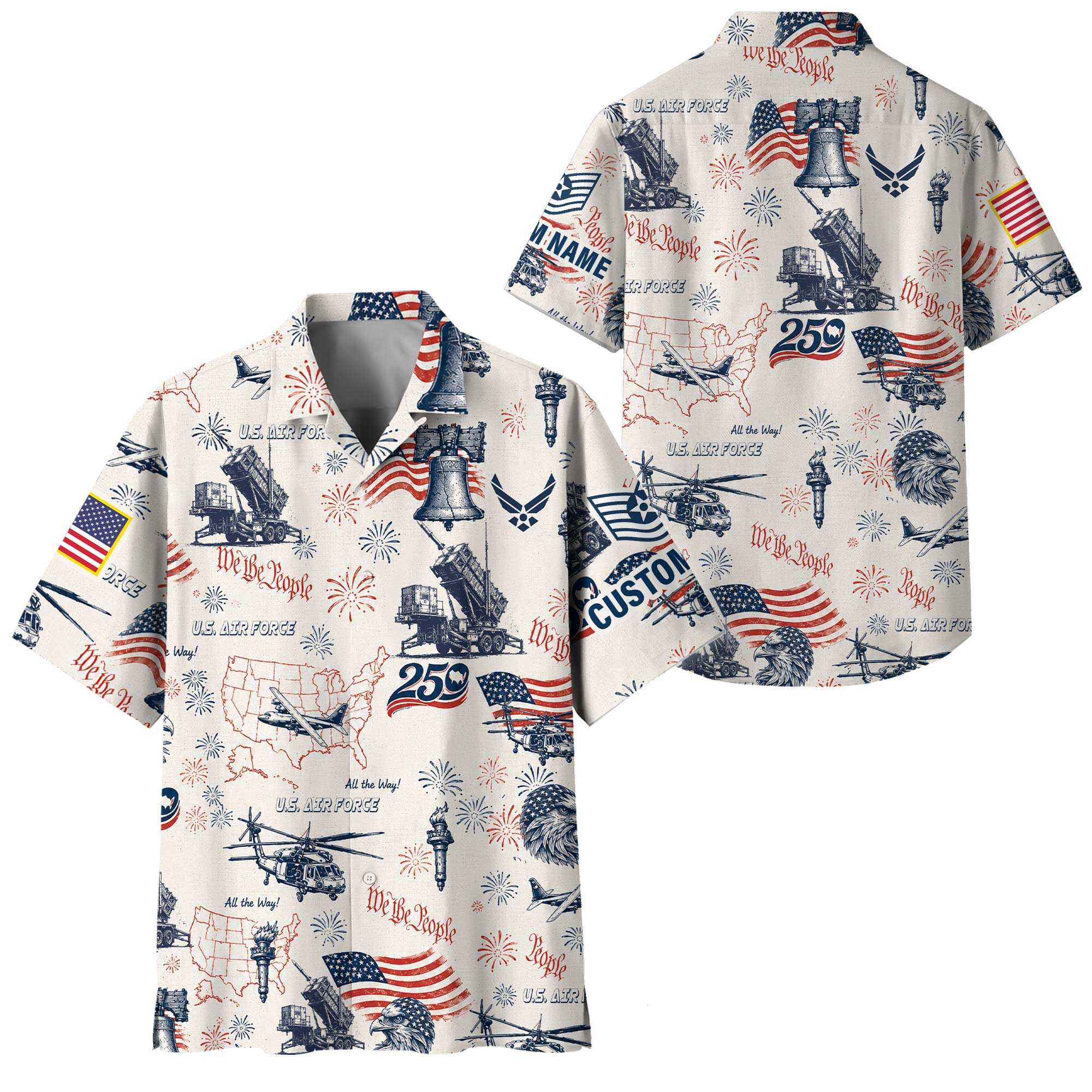 Premium Custom USAF Hawaiian Shirt VPVC408664, Gifts For Air Force Veteran, Gifts For Veterans Day