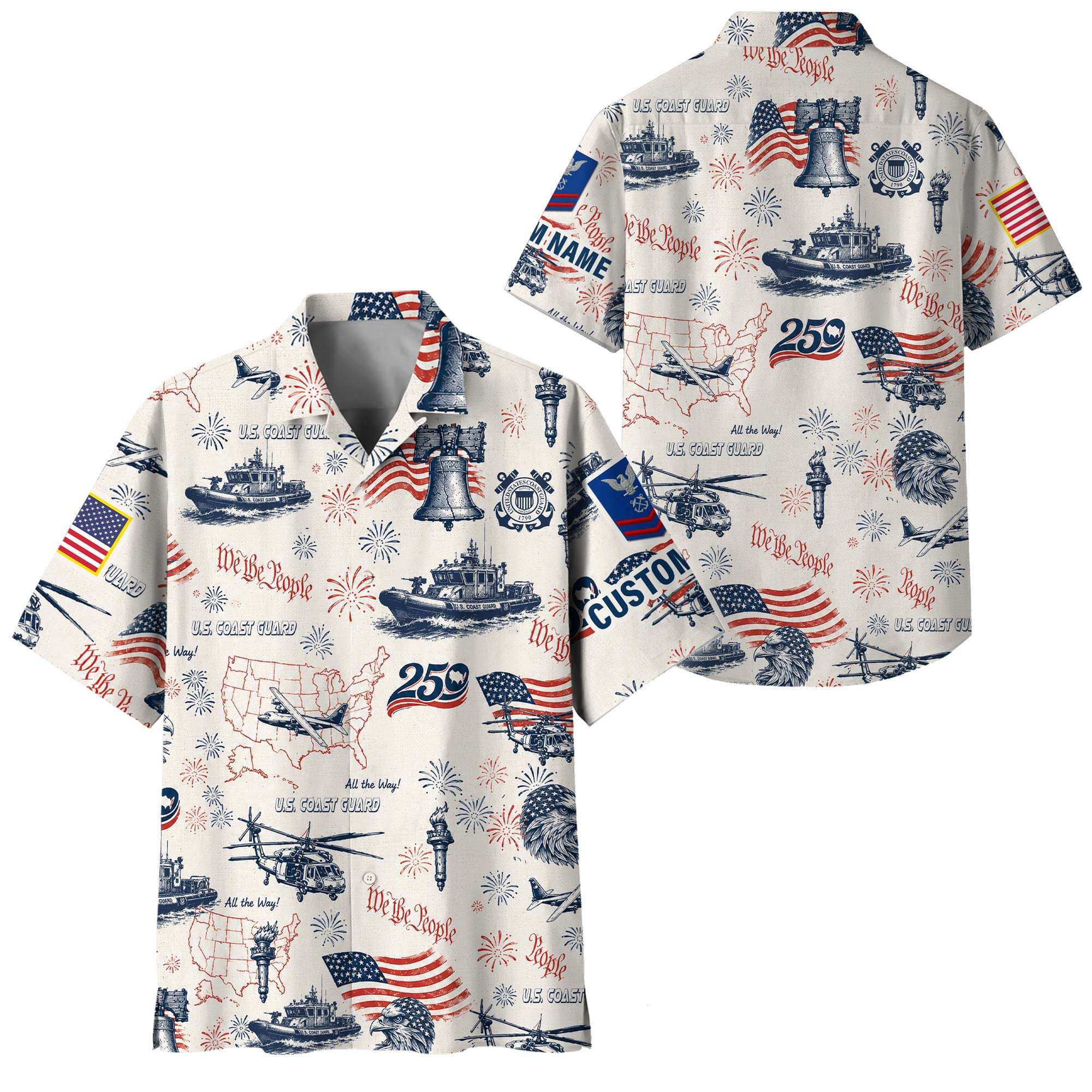 Premium Custom USCG Hawaiian Shirt VPVC408665, Gifts For Coast Guard Veteran, Gifts For Veterans Day