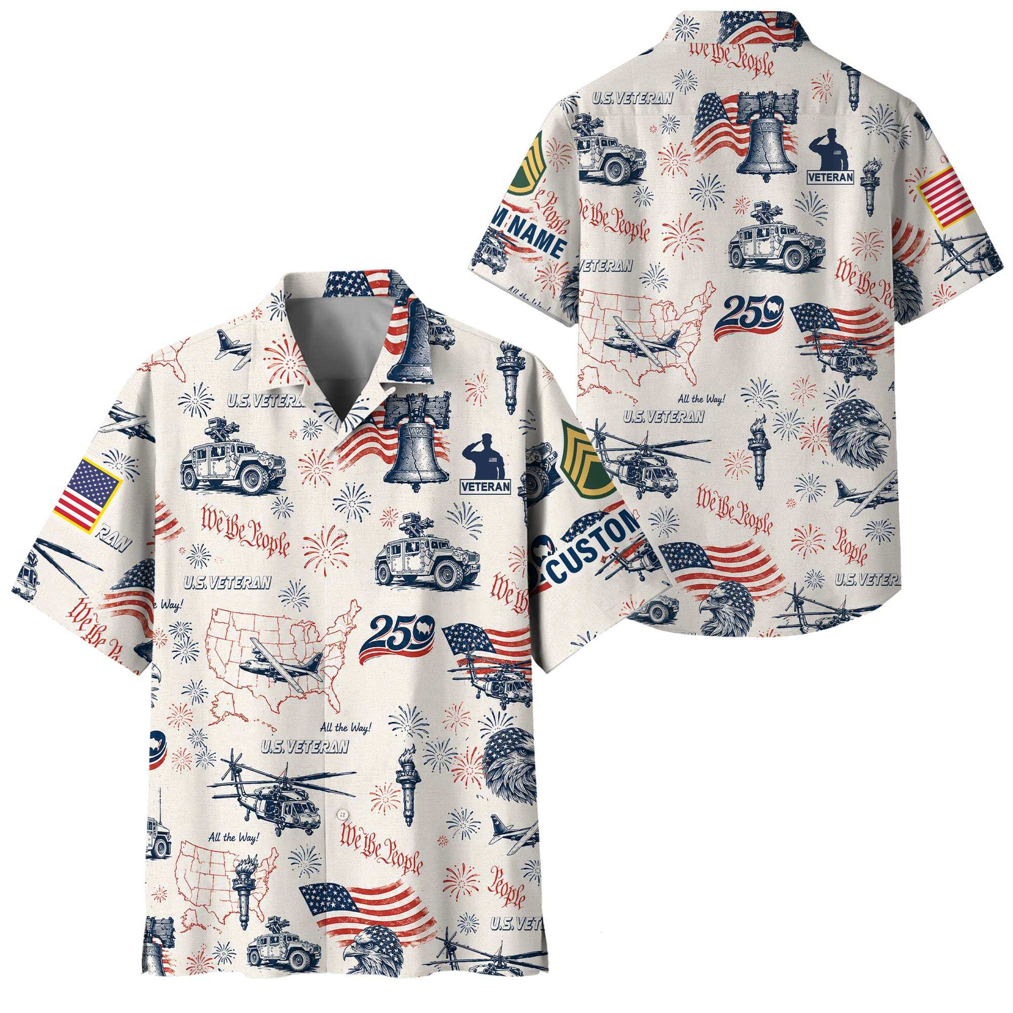 Premium Custom US Veteran Hawaiian Shirt VPVC408667, Gifts For US Veteran, Gifts For Veterans Day