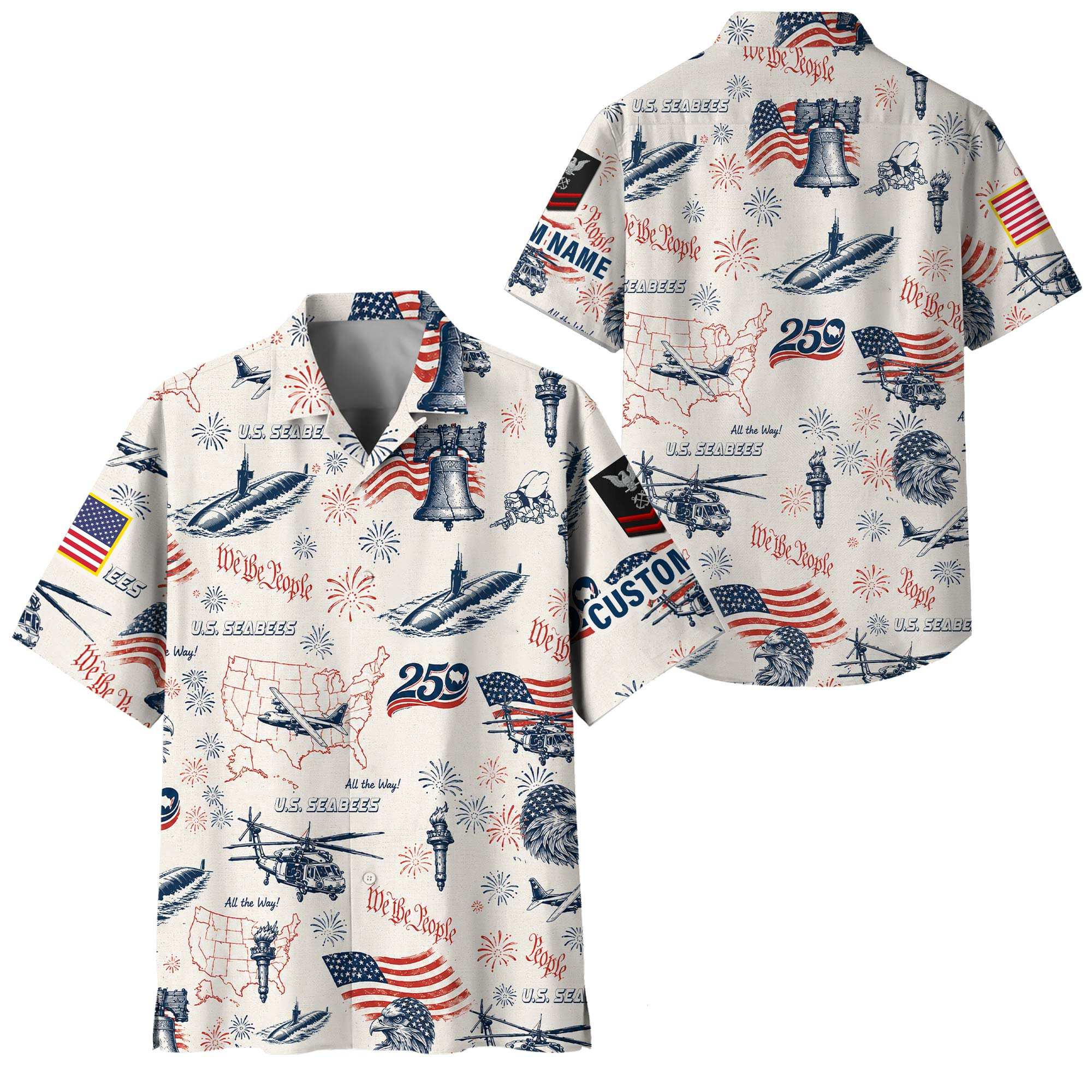Premium Custom US Seabees Hawaiian Shirt VPVC408669, Gifts For Seabees Veteran, Gifts For Veterans Day