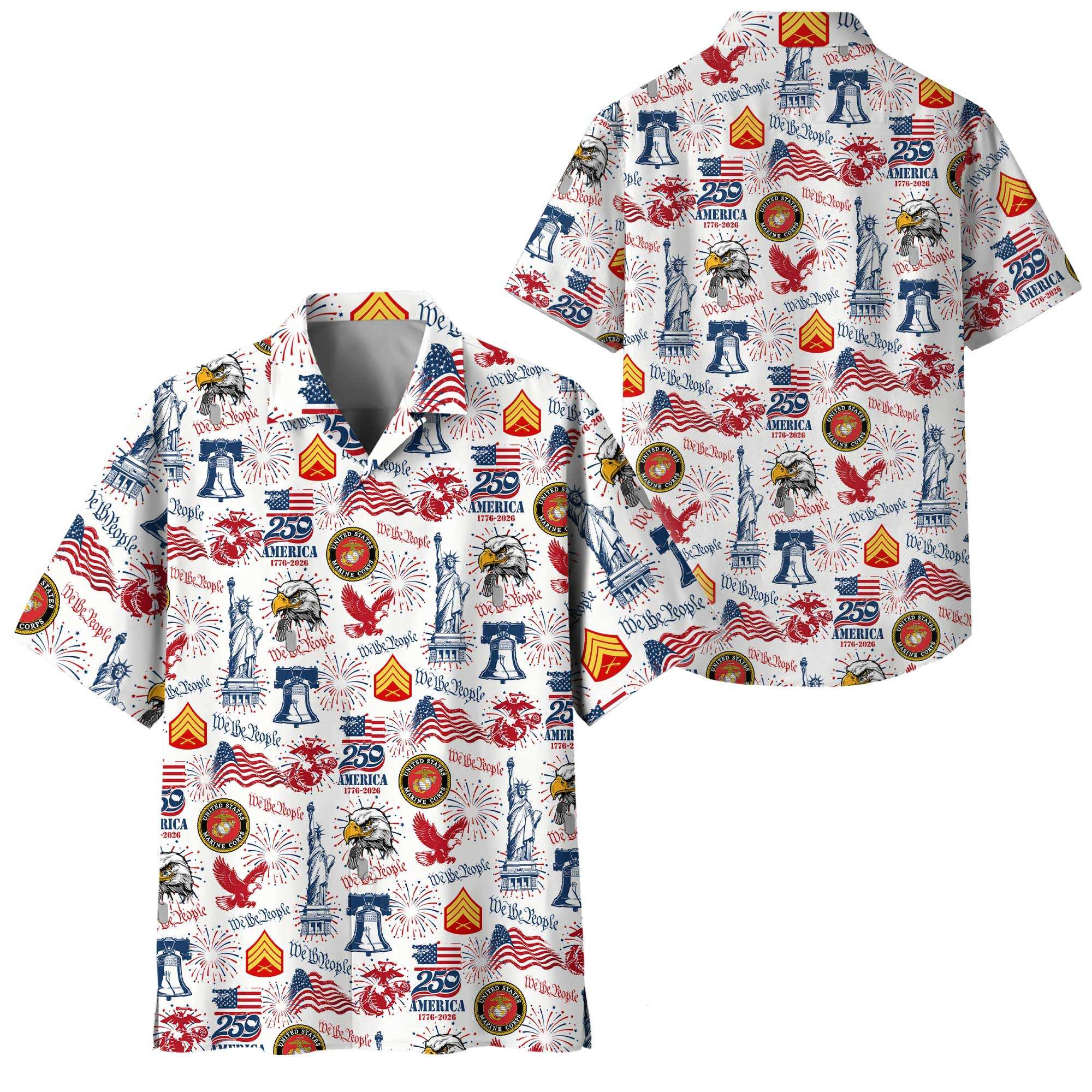 Premium Custom USMC Hawaiian Shirt VPVC408673, Gifts For Marine Veteran, Gifts For Veterans Day