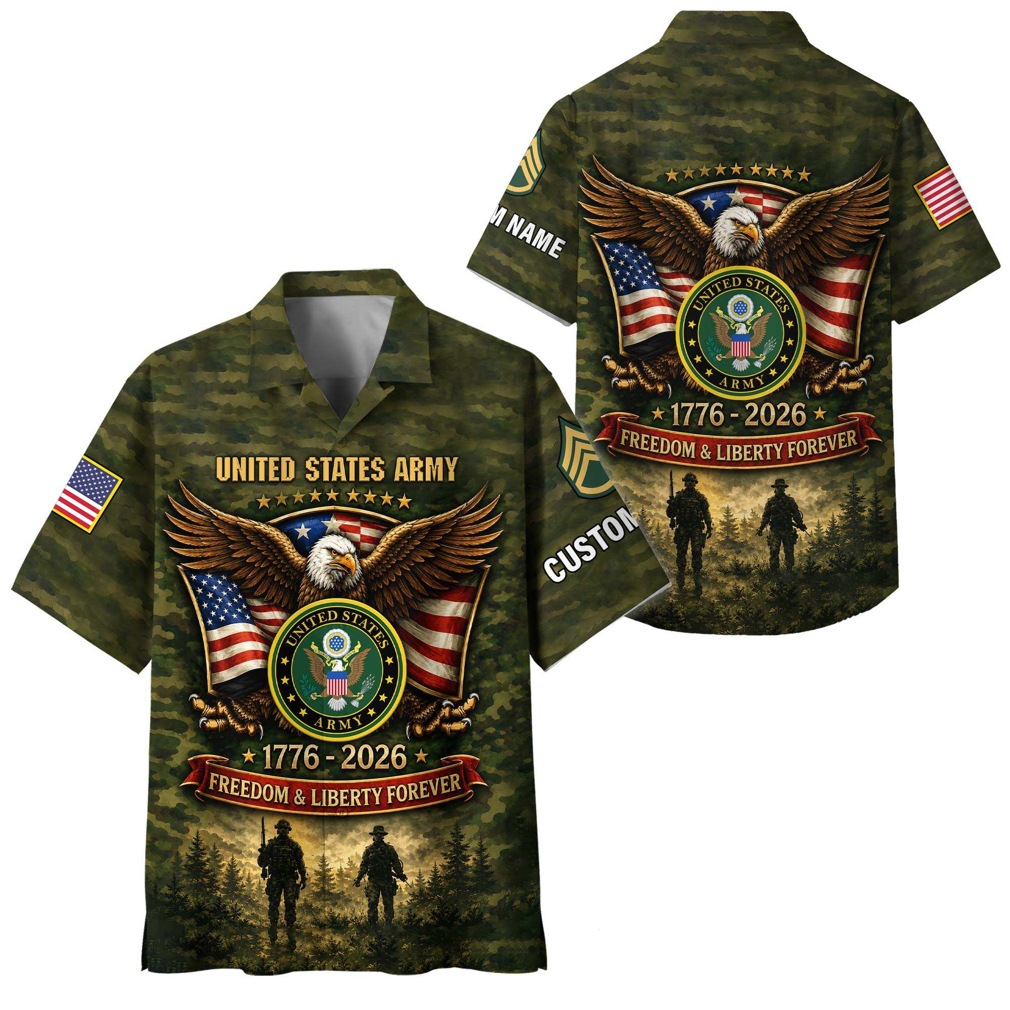 Premium Custom US Army Hawaiian Shirt VPVC408681, Gifts For Army Veteran, Gifts For Veterans Day