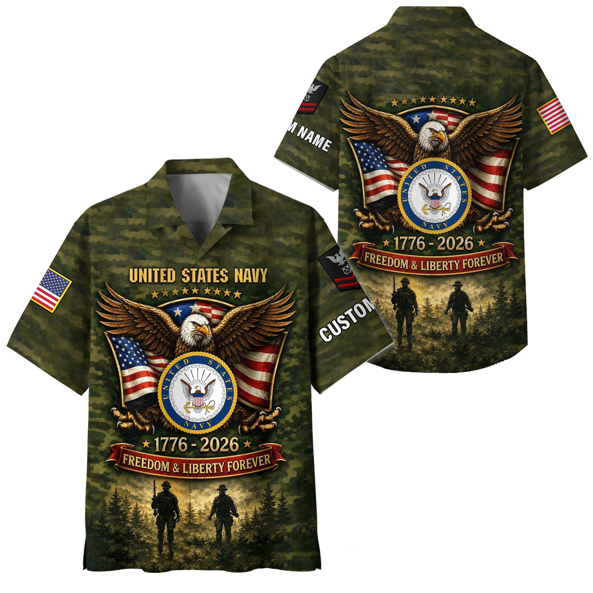 Premium Custom US Navy Hawaiian Shirt VPVC408682, Gifts For Navy Veteran, Gifts For Veterans Day