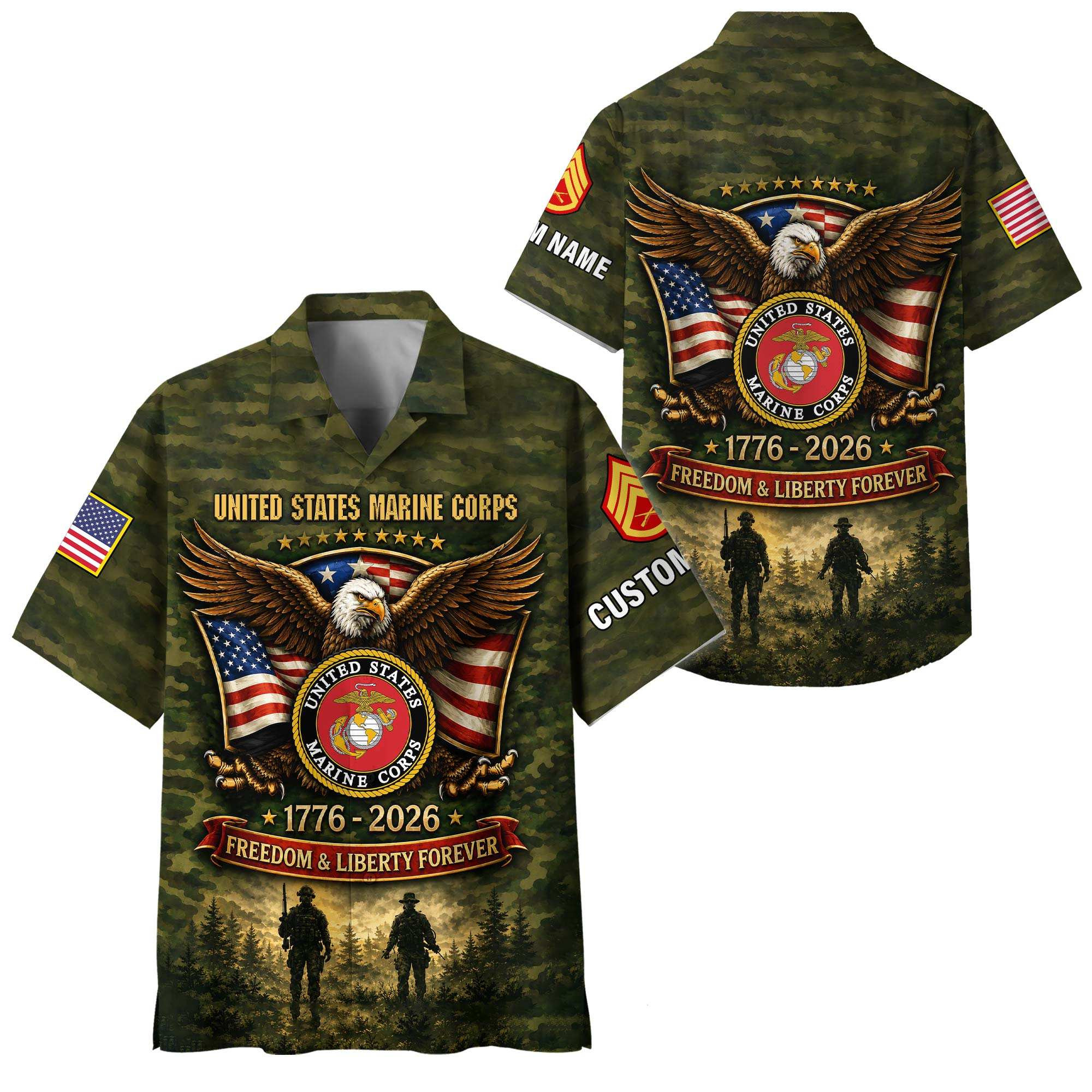 Premium Custom USMC Hawaiian Shirt VPVC408683, Gifts For Marine Veteran, Gifts For Veterans Day