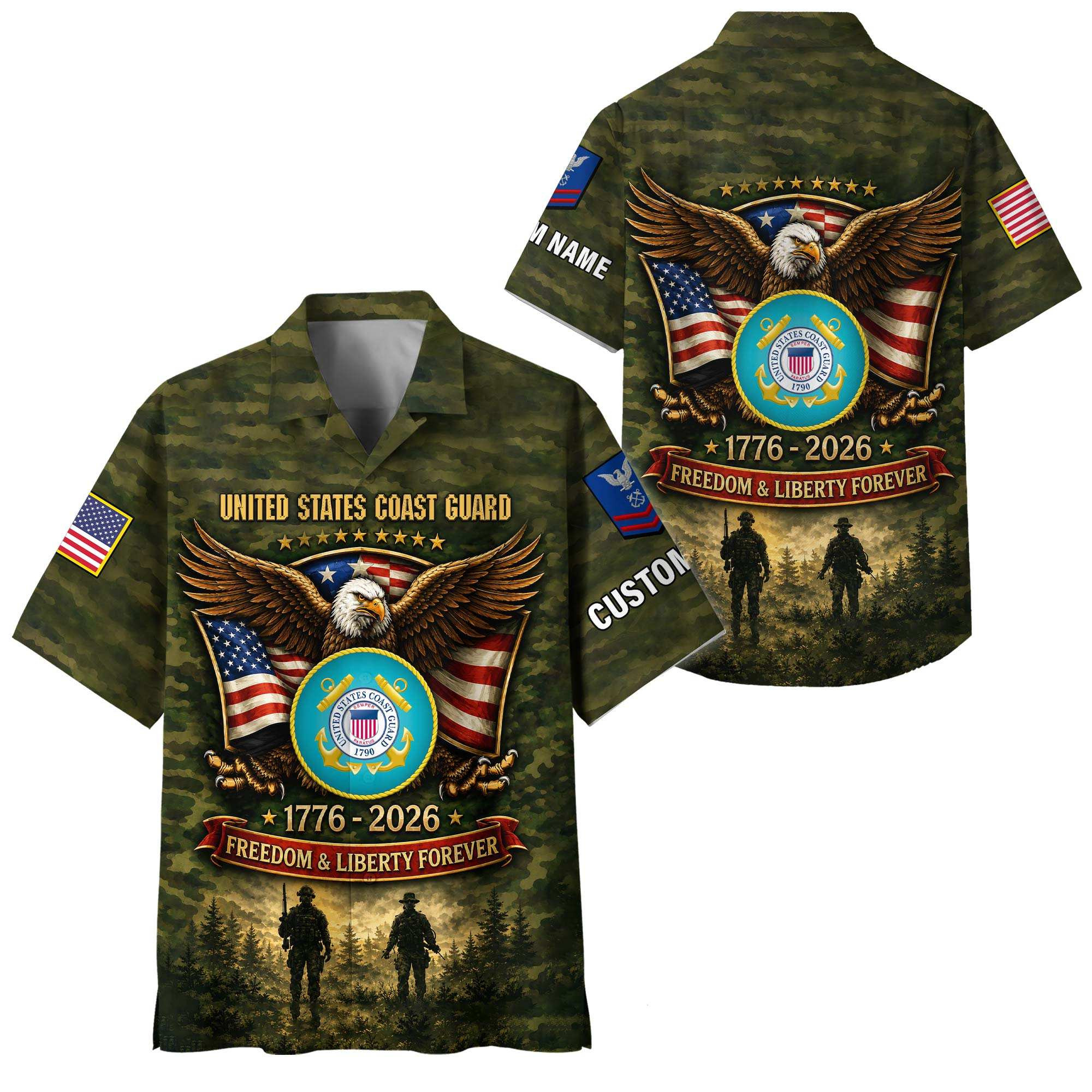 Premium Custom USCG Hawaiian Shirt VPVC408685, Gifts For Coast Guard Veteran, Gifts For Veterans Day