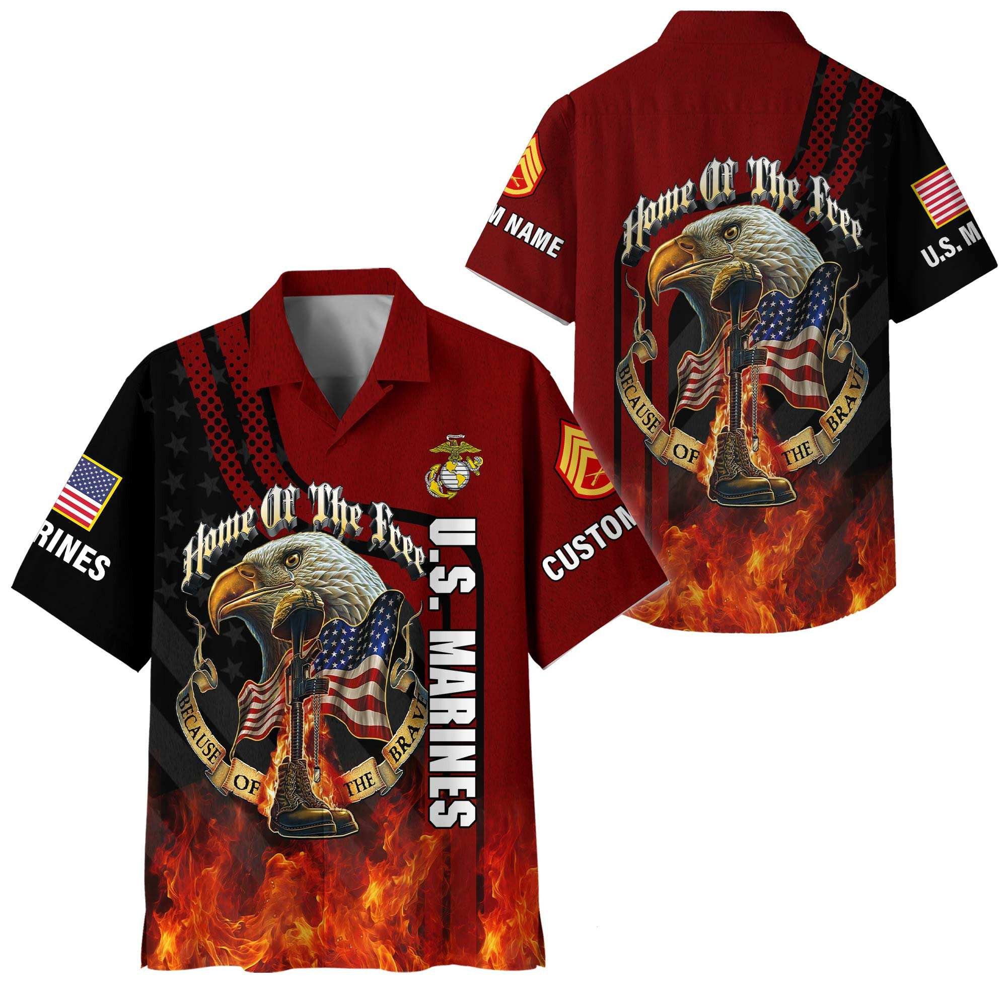 Premium Custom USMC Hawaiian Shirt VPVC408713, Gifts For Marine Veteran, Gifts For Veterans Day