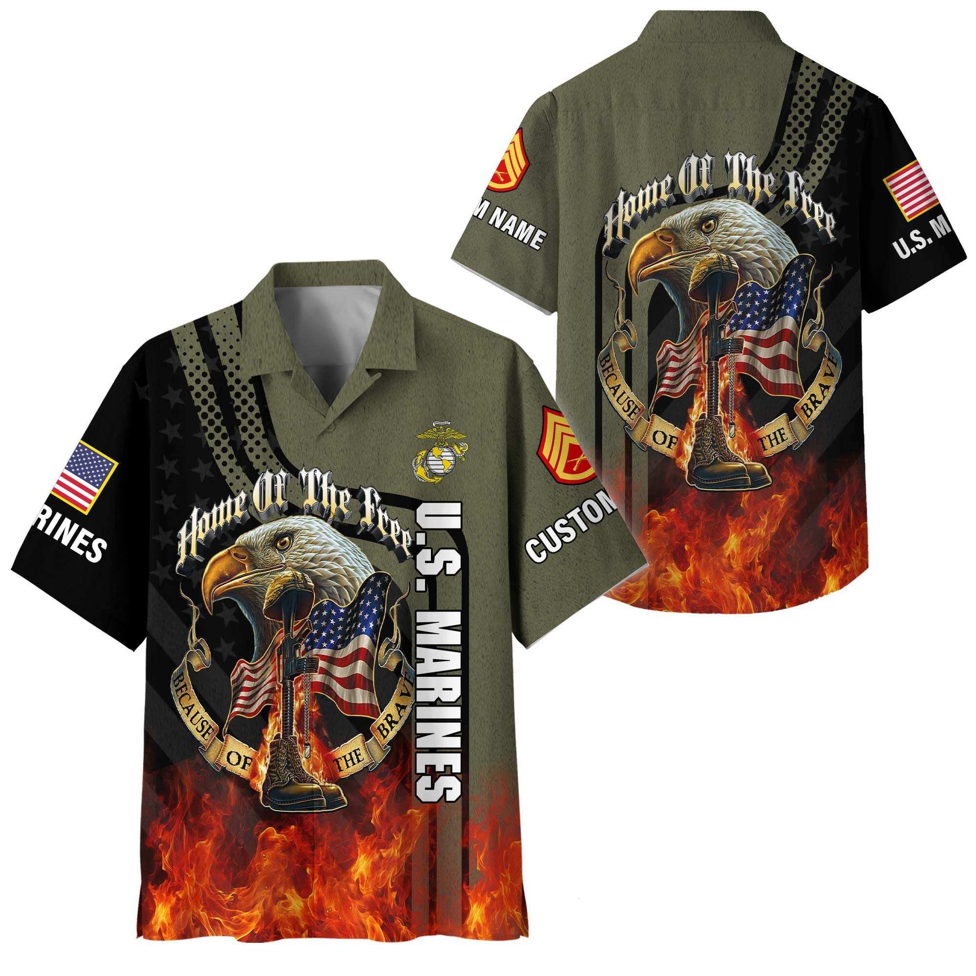 Premium Custom USMC Hawaiian Shirt VPVC400055, Gifts For Marine Veteran, Gifts For Veterans Day
