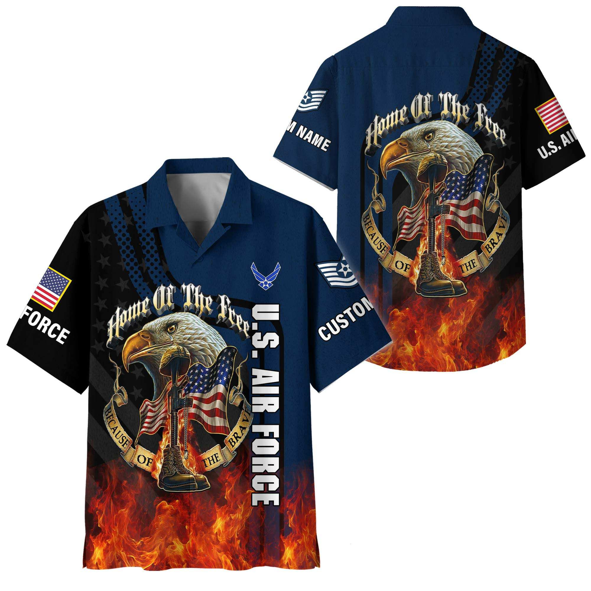 Premium Custom USAF Hawaiian Shirt VPVC400056, Gifts For Air Force Veteran, Gifts For Veterans Day