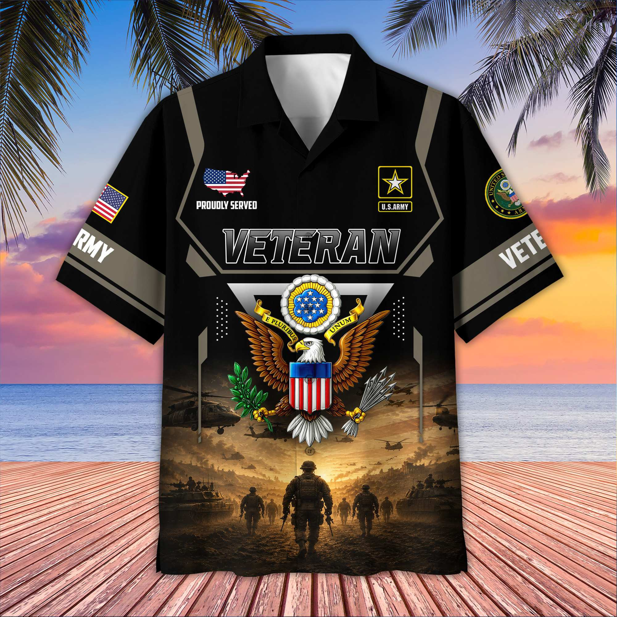 Premium US Veterans Hawaiian Shirt CPHN160711, Gifts For US Veterans, Gifts For Father’s Day, Veterans Day