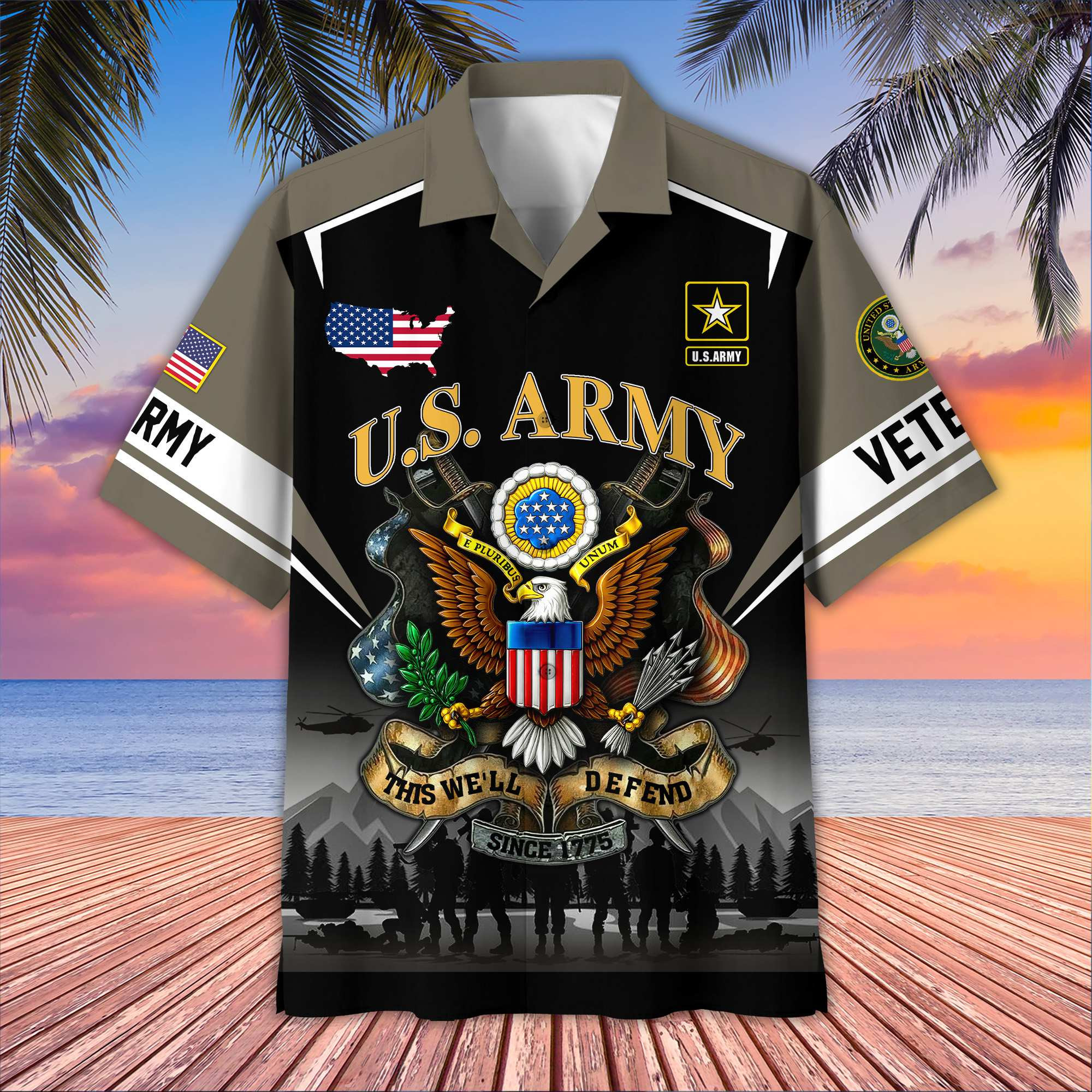 Premium US Veterans Hawaiian Shirt CPHN150712, Gifts For US Veterans, Gifts For Father’s Day, Veterans Day
