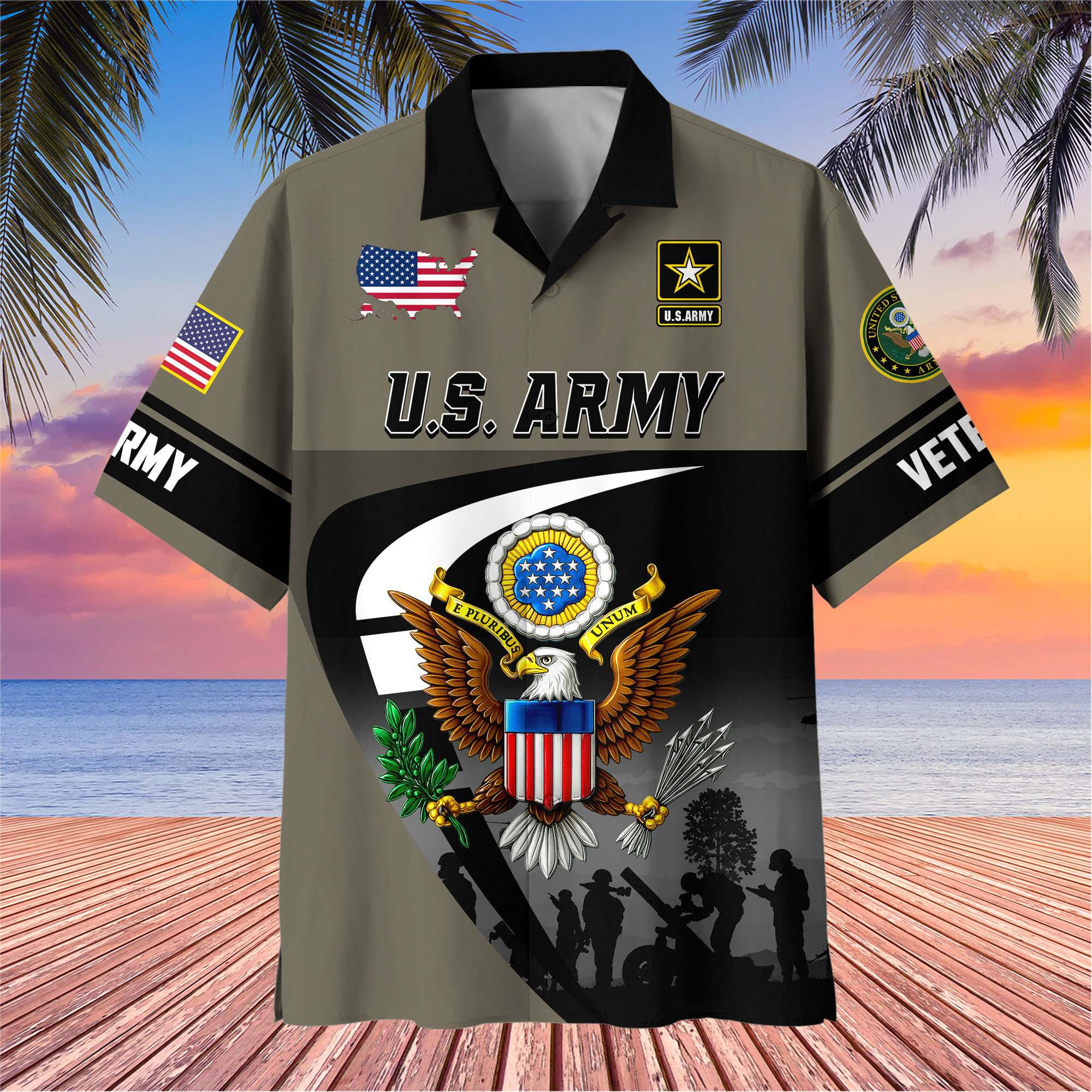 Premium US Veterans Hawaiian Shirt CPHN220711, Gifts For US Veterans, Gifts For Father’s Day, Veterans Day