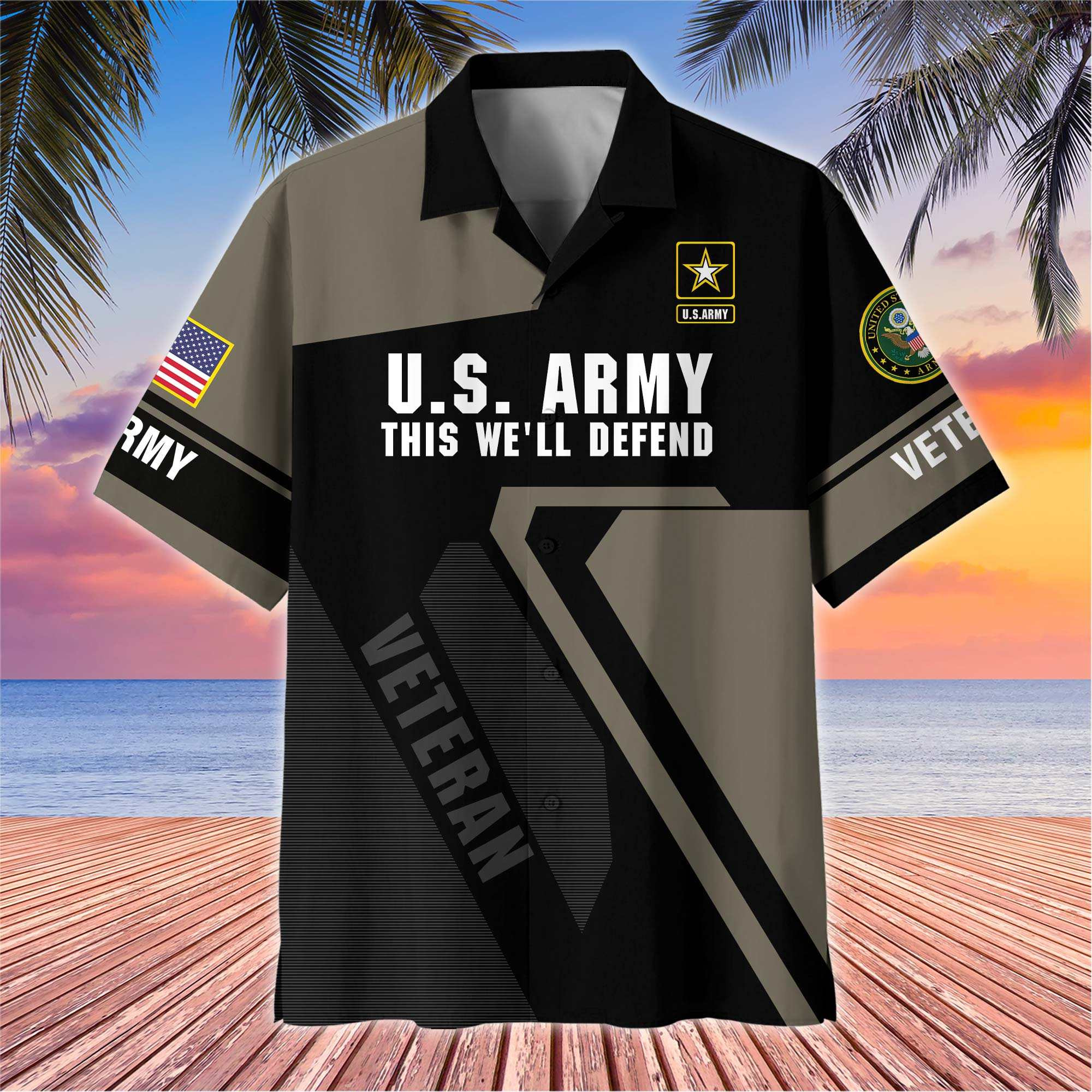 Premium US Veterans Hawaiian Shirt BTTN230722, Gifts For US Veterans, Gifts For Veterans Day