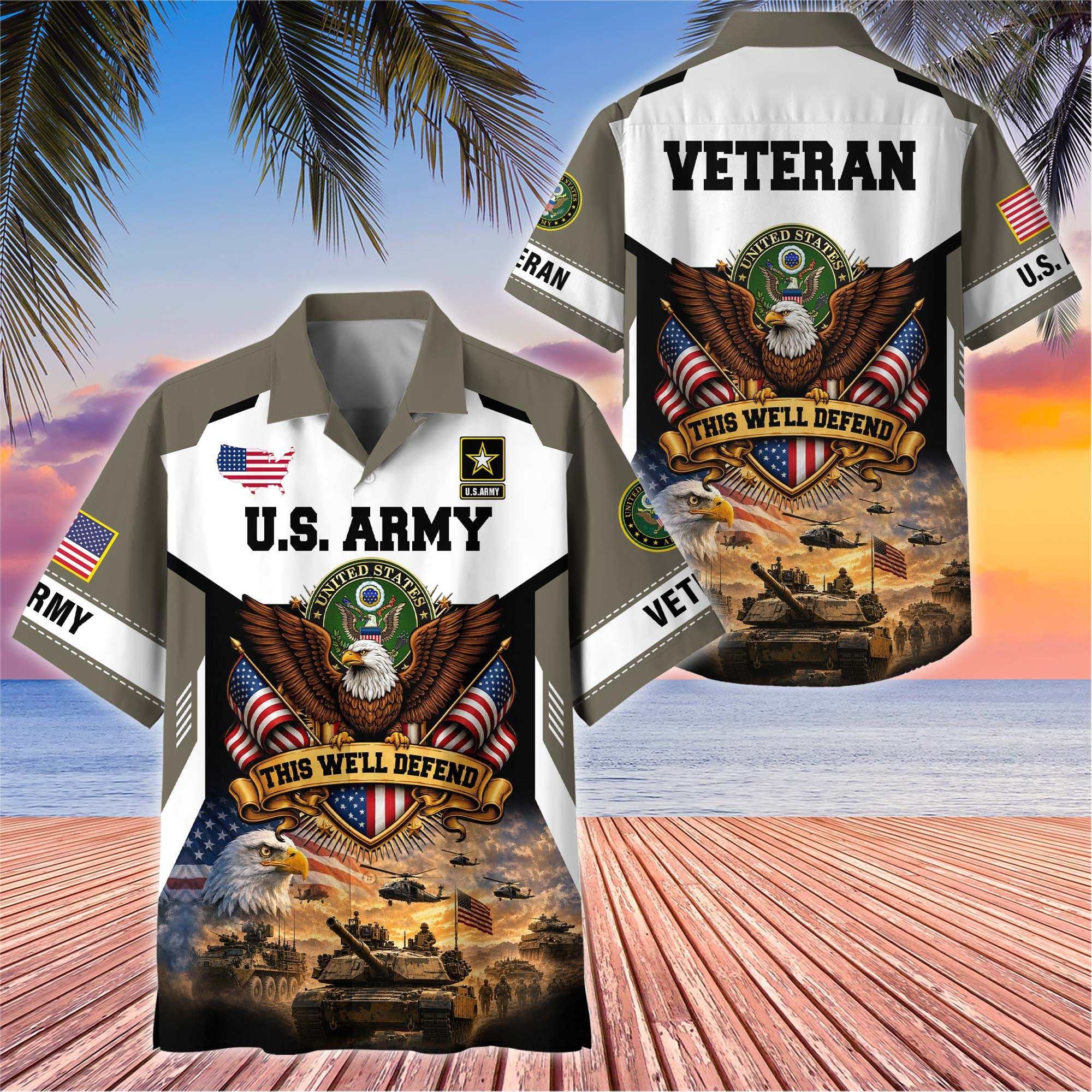Premium US Veterans Hawaiian Shirt BTTN090721, Gifts For US Veterans, Gifts For Father’s Day, Veterans Day