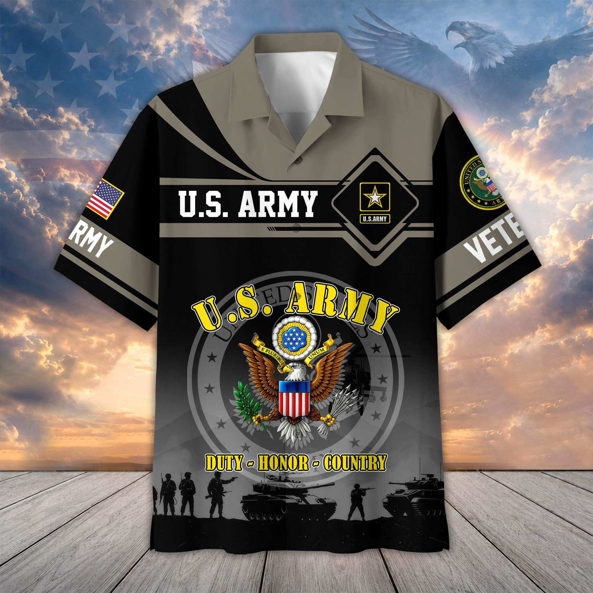 Premium US Veterans Hawaiian Shirt CPHN230711, Gifts For US Veterans, Gifts For Father’s Day, Veterans Day