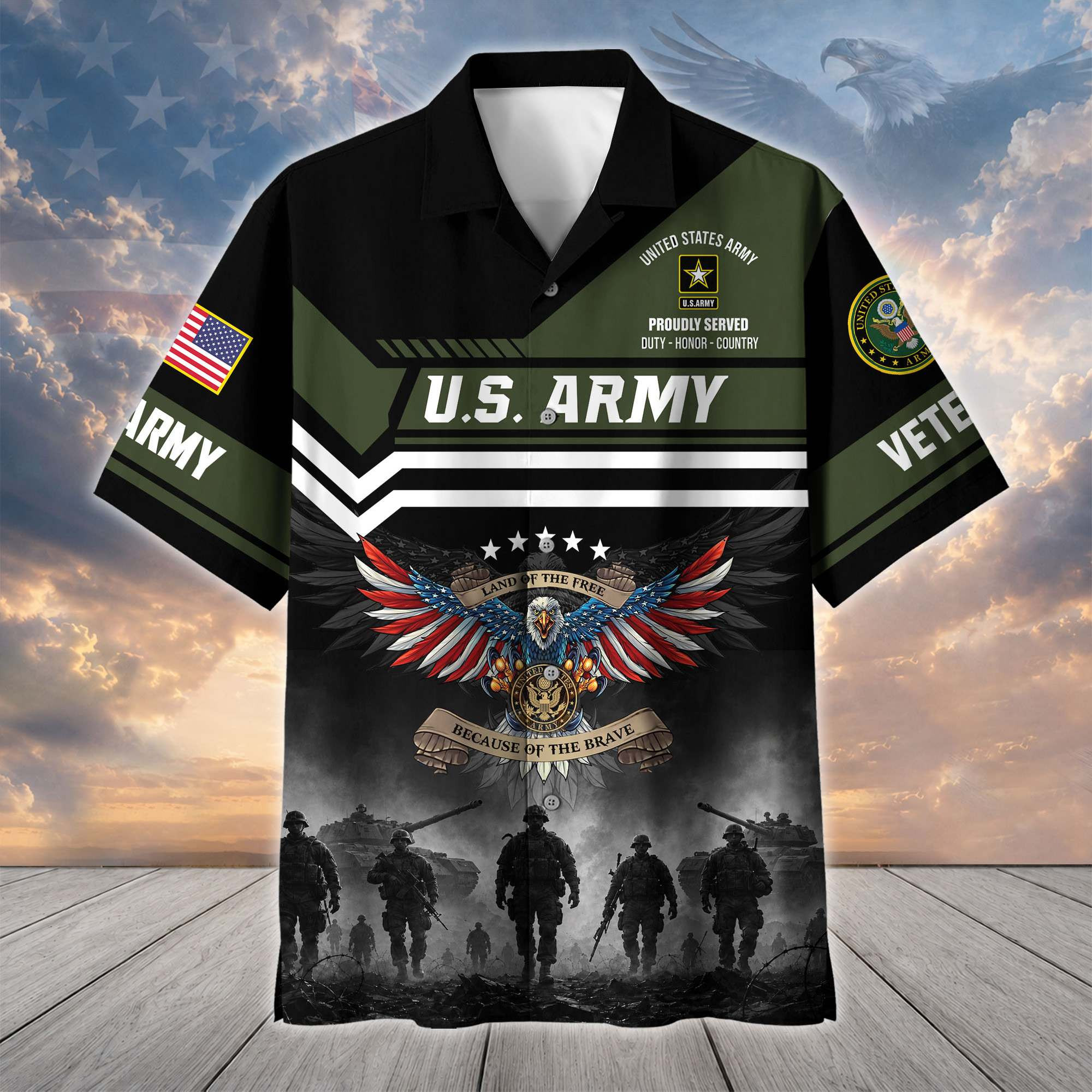 Premium US Veterans Hawaiian Shirt CPHN270711, Gifts For US Veterans, Gifts For Father’s Day, Veterans Day