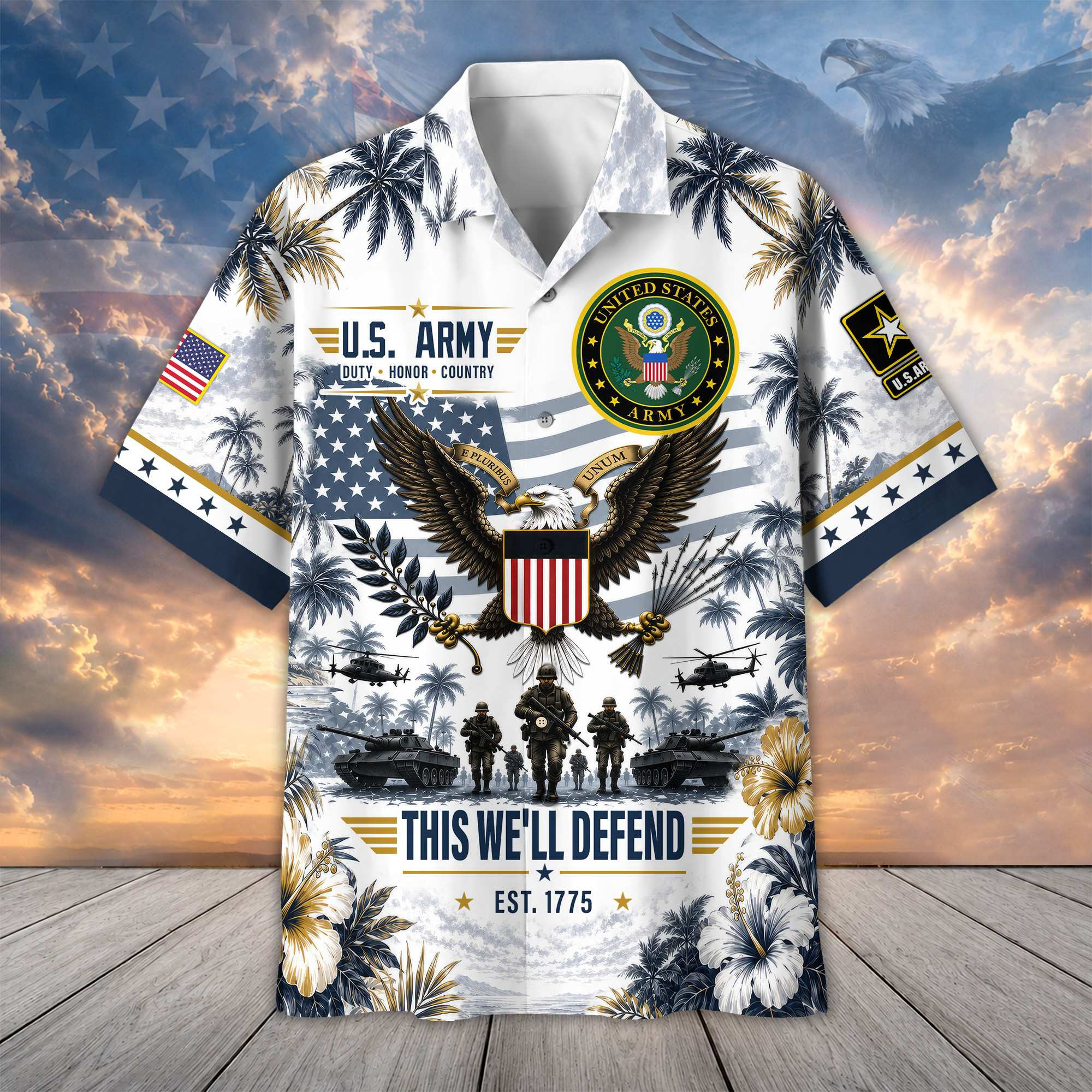 Premium US Veterans Hawaiian Shirt DPVC290701, Gifts For US Veterans, Gifts For Father’s Day, Veterans Day