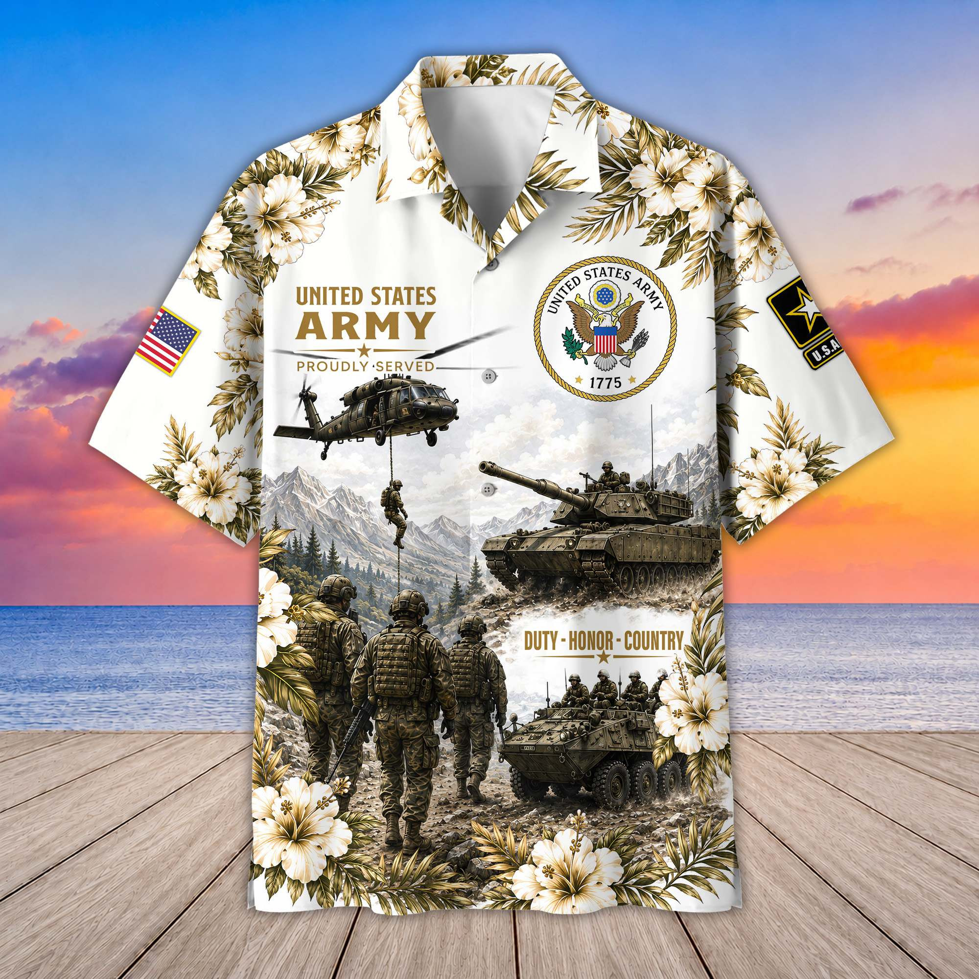 Premium US Veterans Hawaiian Shirt DPVC280701, Gifts For US Veterans, Gifts For Father’s Day, Veterans Day