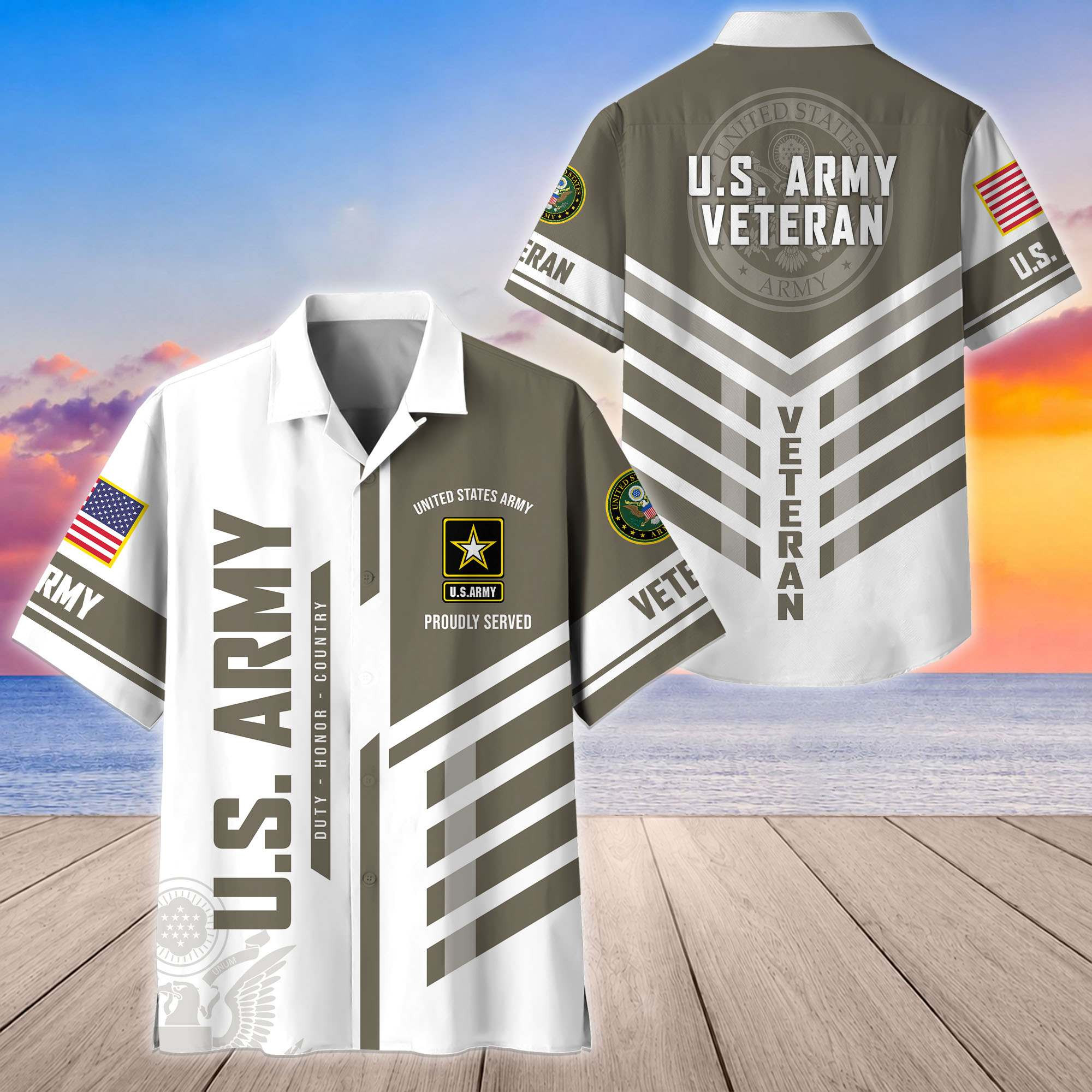Premium US Veterans Hawaiian Shirt CPHN040812, Gifts For US Veterans, Gifts For Father’s Day, Veterans Day