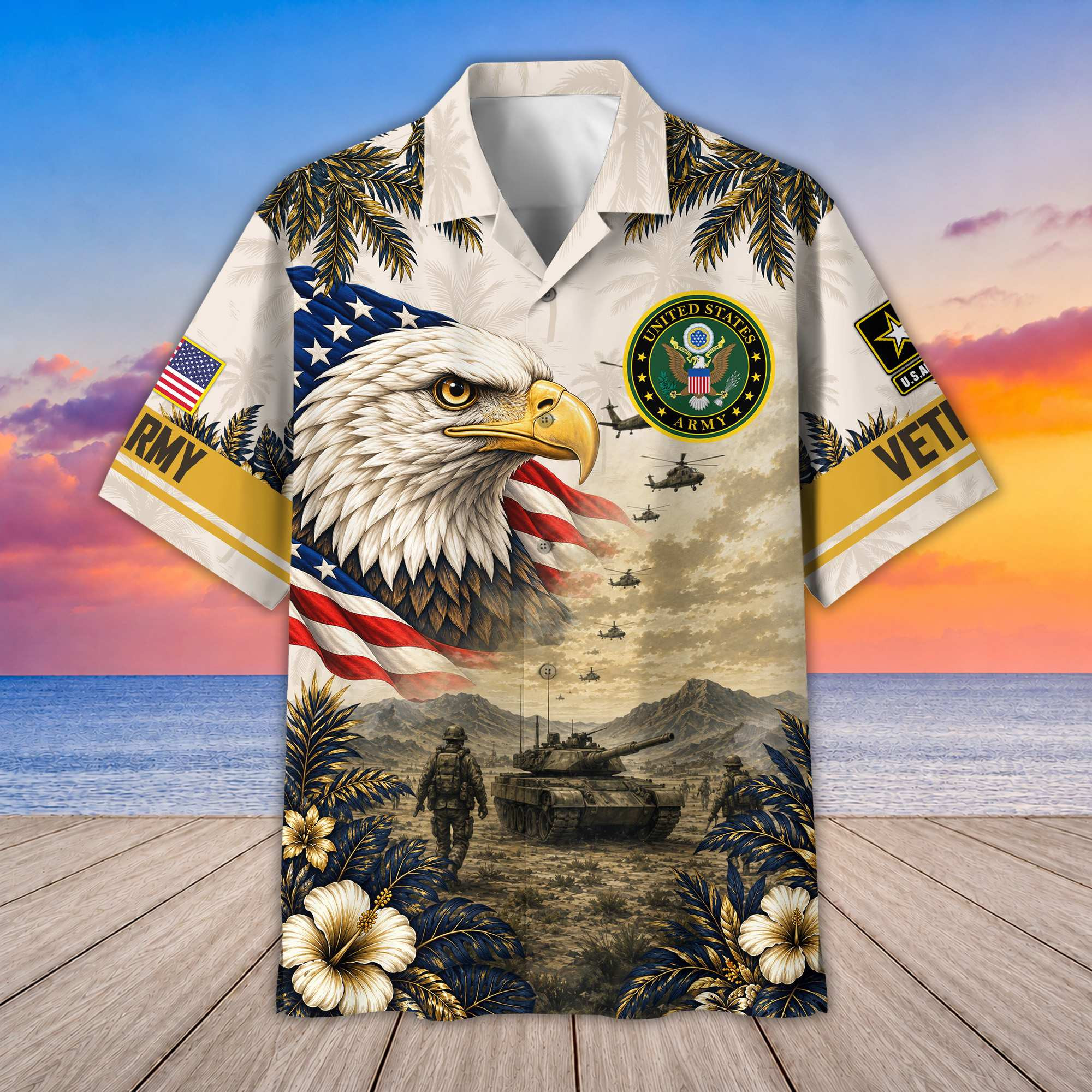 Premium US Veterans Hawaiian Shirt CPHN100812, Gifts For US Veterans, Gifts For Father’s Day, Veterans Day