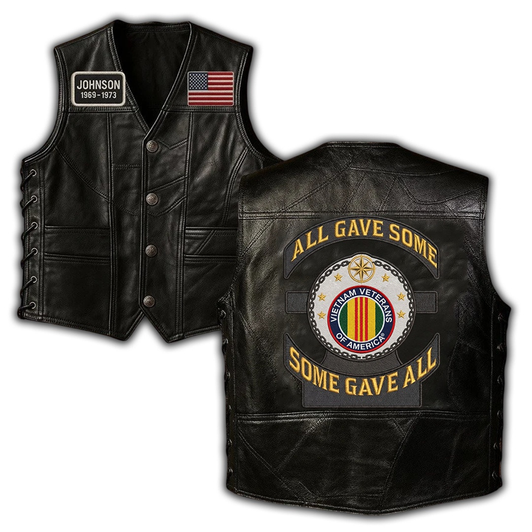 Premium Custom Vietnam Veteran Leather Motor Vest VPVC702396, Gifts For Vietnam Veteran, Gifts For Father’s Day, Veterans Day