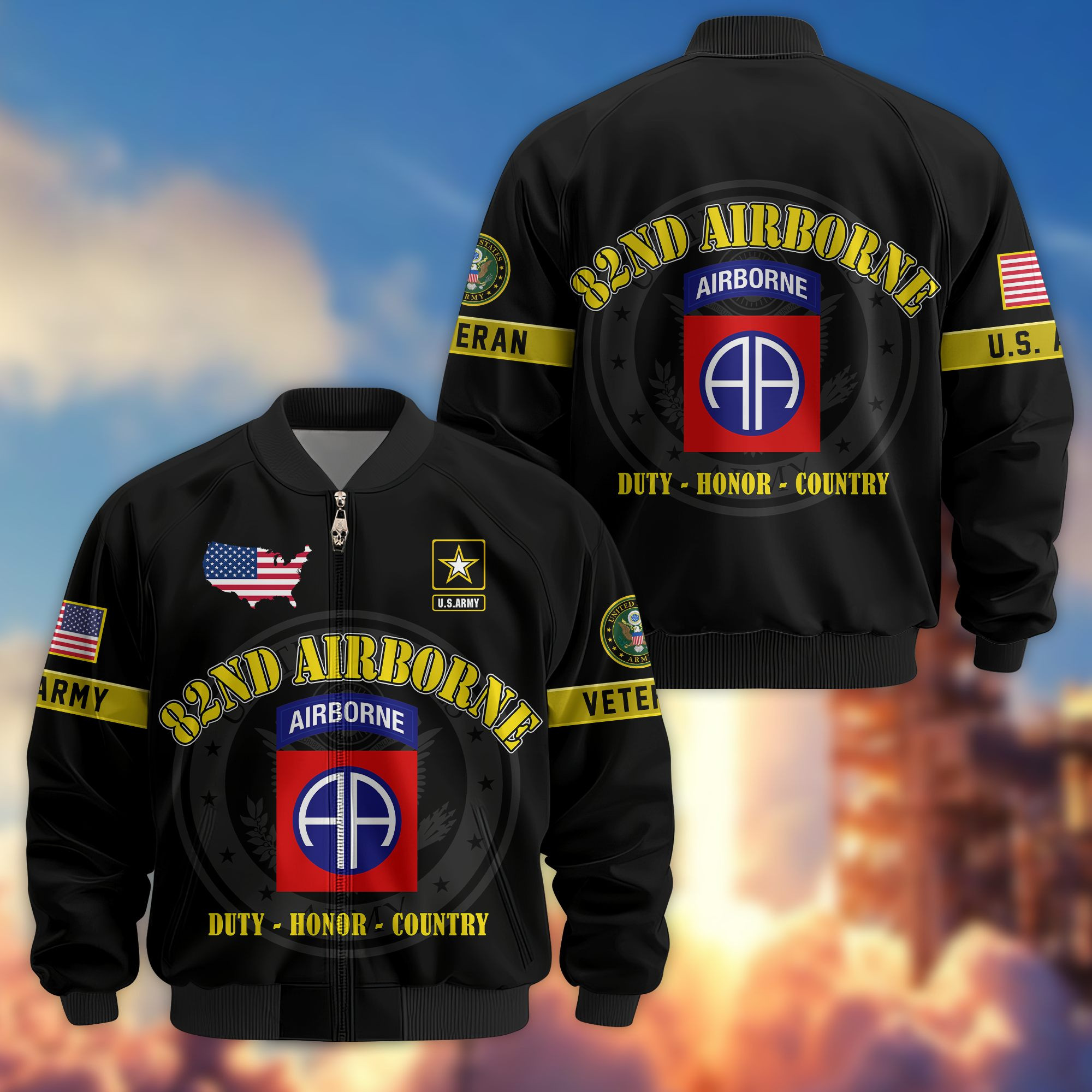 Premium 82nd Airborne Bomber Jacket VPVC800124, Gifts For Army Veteran, Gifts For Father’s Day, Veterans Day