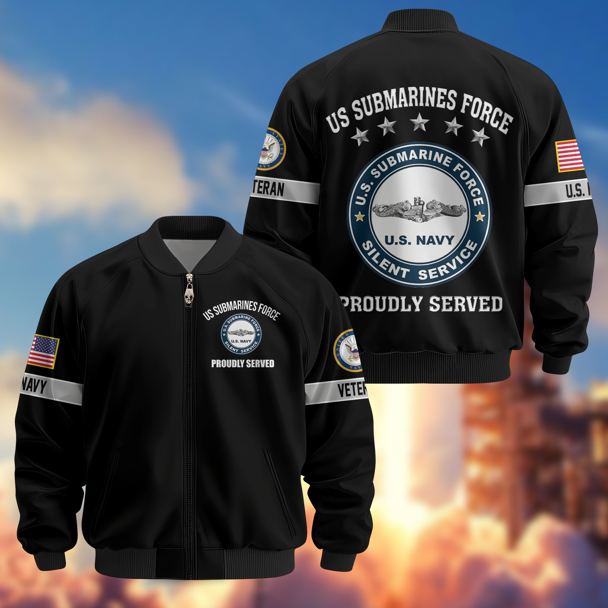 Premium US Submarine Bomber Jacket VPVC800134, Gifts For Army Veteran, Gifts For Father’s Day, Veterans Day