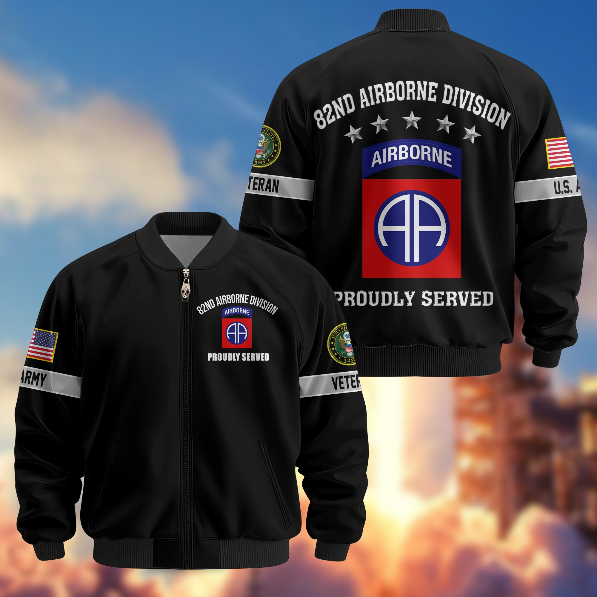 Premium 82nd Airborne Bomber Jacket VPVC800132, Gifts For Army Veteran, Gifts For Father’s Day, Veterans Day