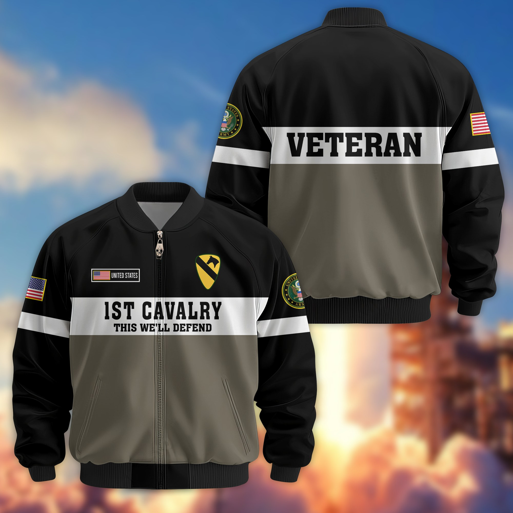Premium 1st Cavalry Division Bomber Jacket VPVC800151, Gifts For Army Veteran, Gifts For Father’s Day, Veterans Day