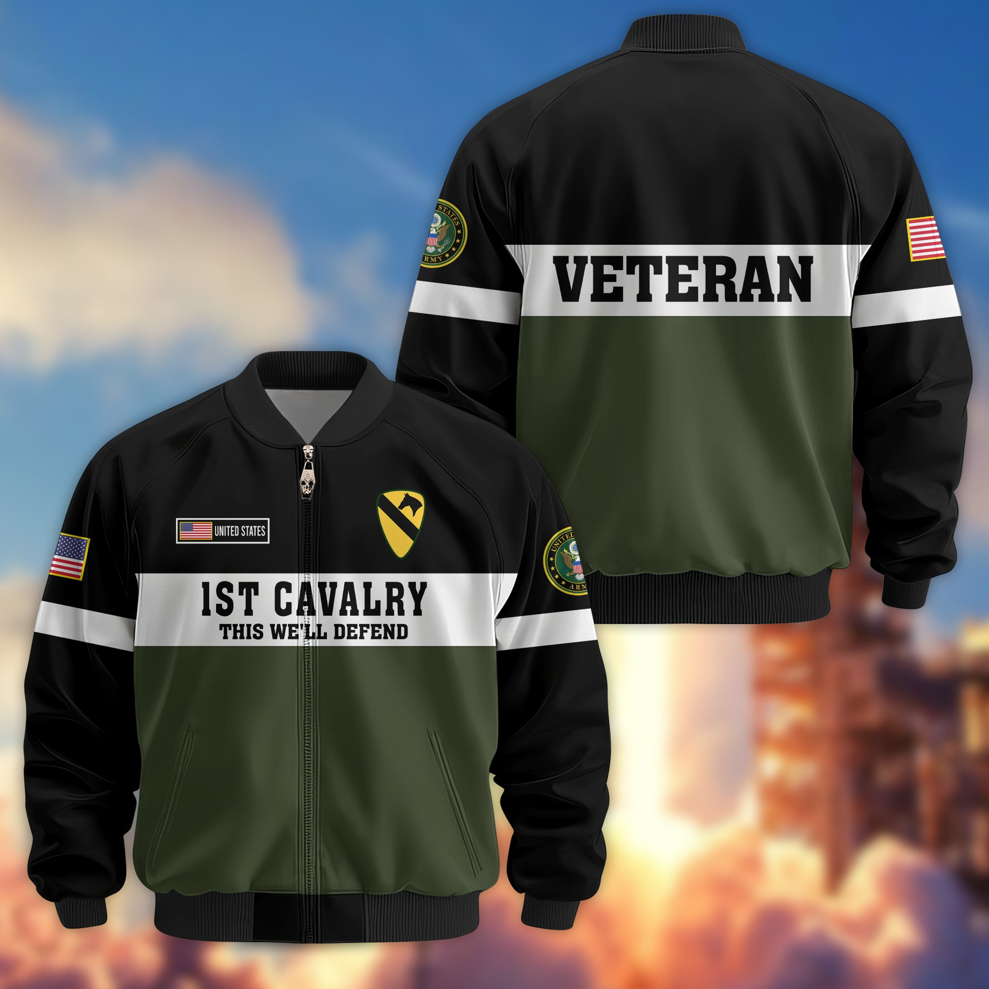 Premium 1st Cavalry Division Bomber Jacket VPVC800152, Gifts For Army Veteran, Gifts For Father’s Day, Veterans Day