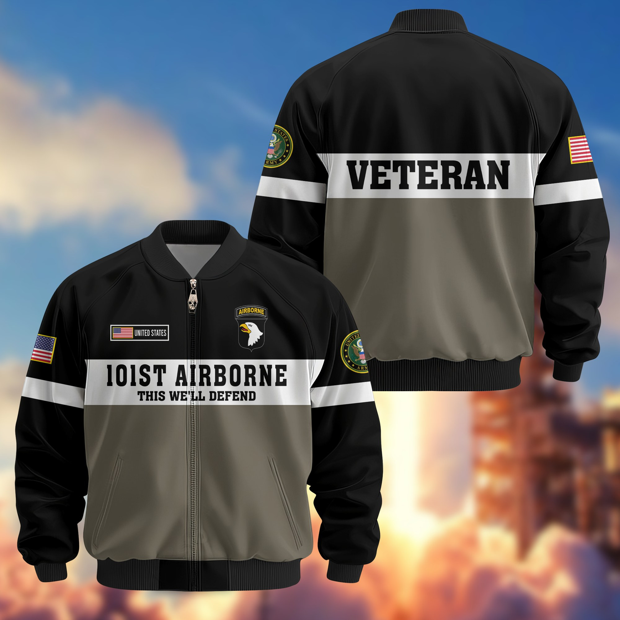 Premium 101st Airborne Bomber Jacket VPVC800155, Gifts For Army Veteran, Gifts For Father’s Day, Veterans Day