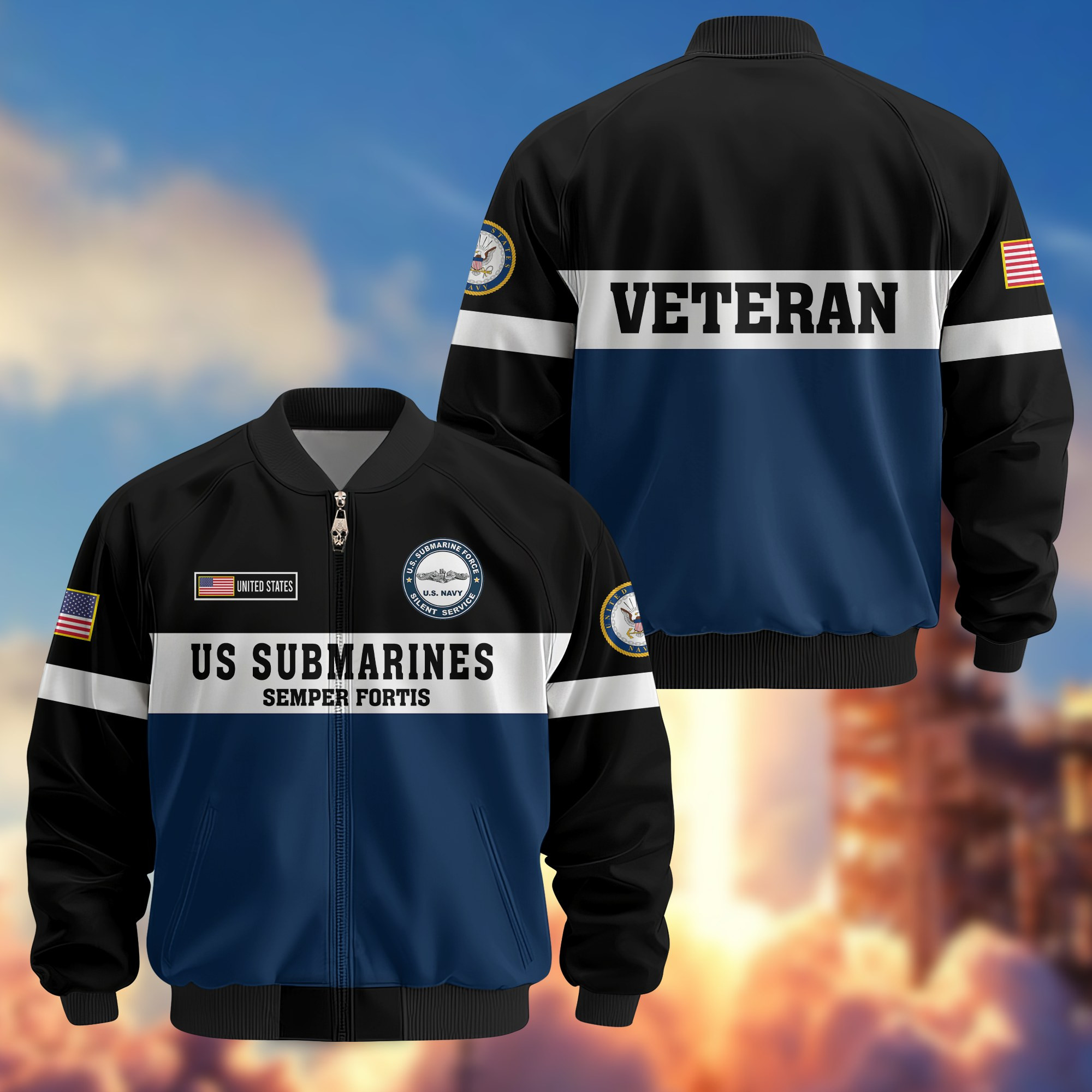 Premium US Submarine Bomber Jacket VPVC800157, Gifts For Army Veteran, Gifts For Father’s Day, Veterans Day