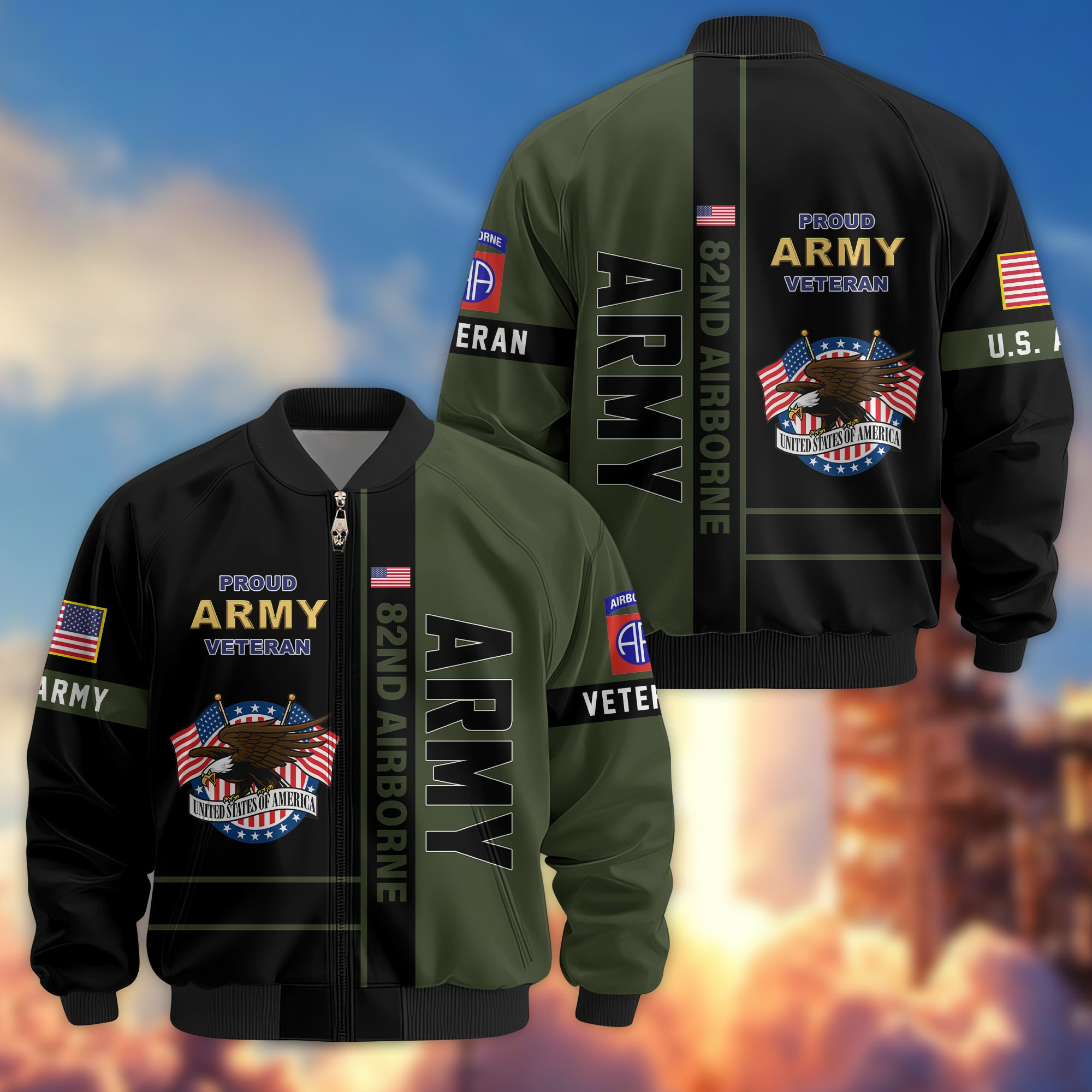 Premium 82nd Airborne Bomber Jacket VPVC800173, Gifts For Army Veteran, Gifts For Father’s Day, Veterans Day