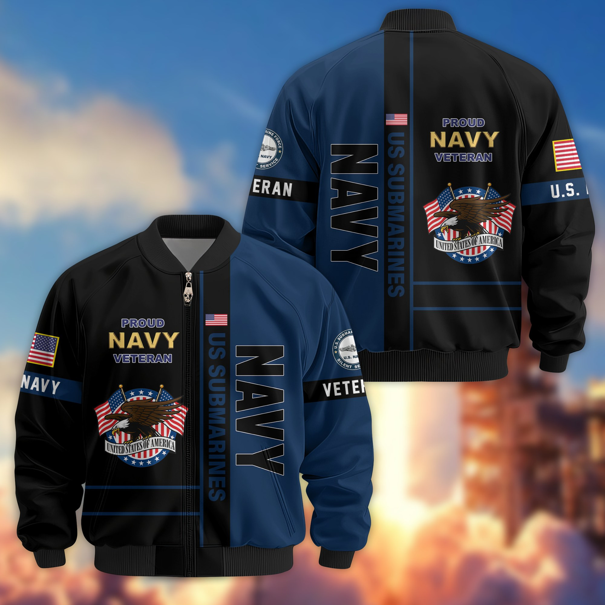 Premium US Submarine Bomber Jacket VPVC800177, Gifts For Army Veteran, Gifts For Father’s Day, Veterans Day
