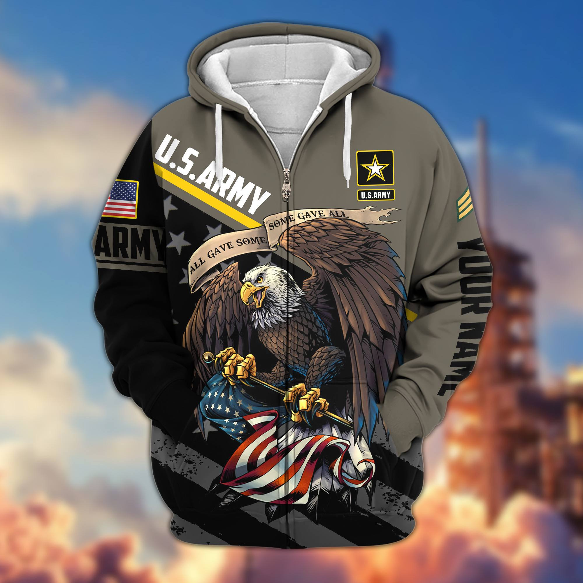 Premium Custom US Veterans Zip Up Hoodie DPVC240801, Gifts For US Veterans, Gifts For Veterans Day