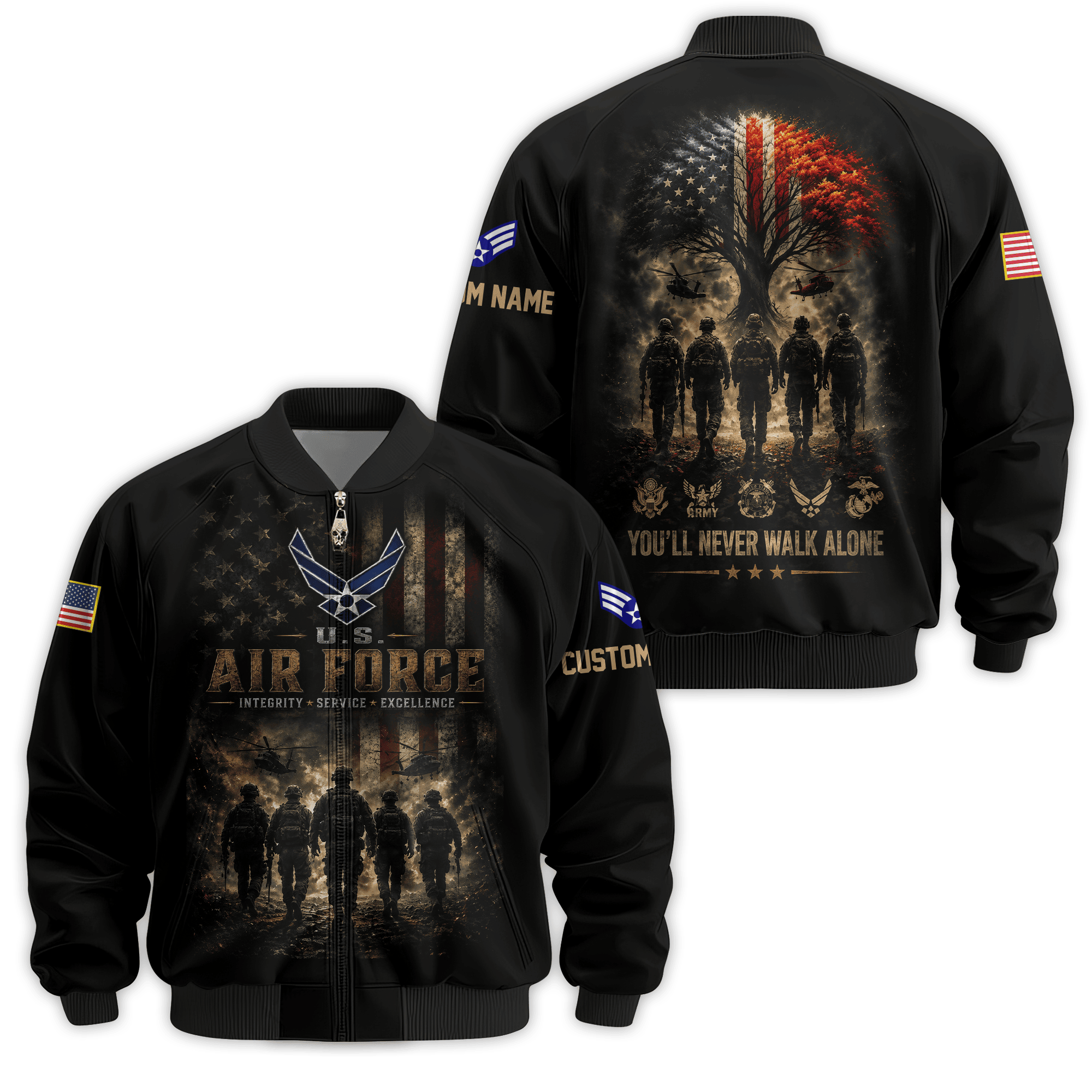 Premium Custom USAF Bomber Jacket VPVC811064, Waterproof Windbreaker Coat, Air Force Veteran Gift, Veterans Day Gift