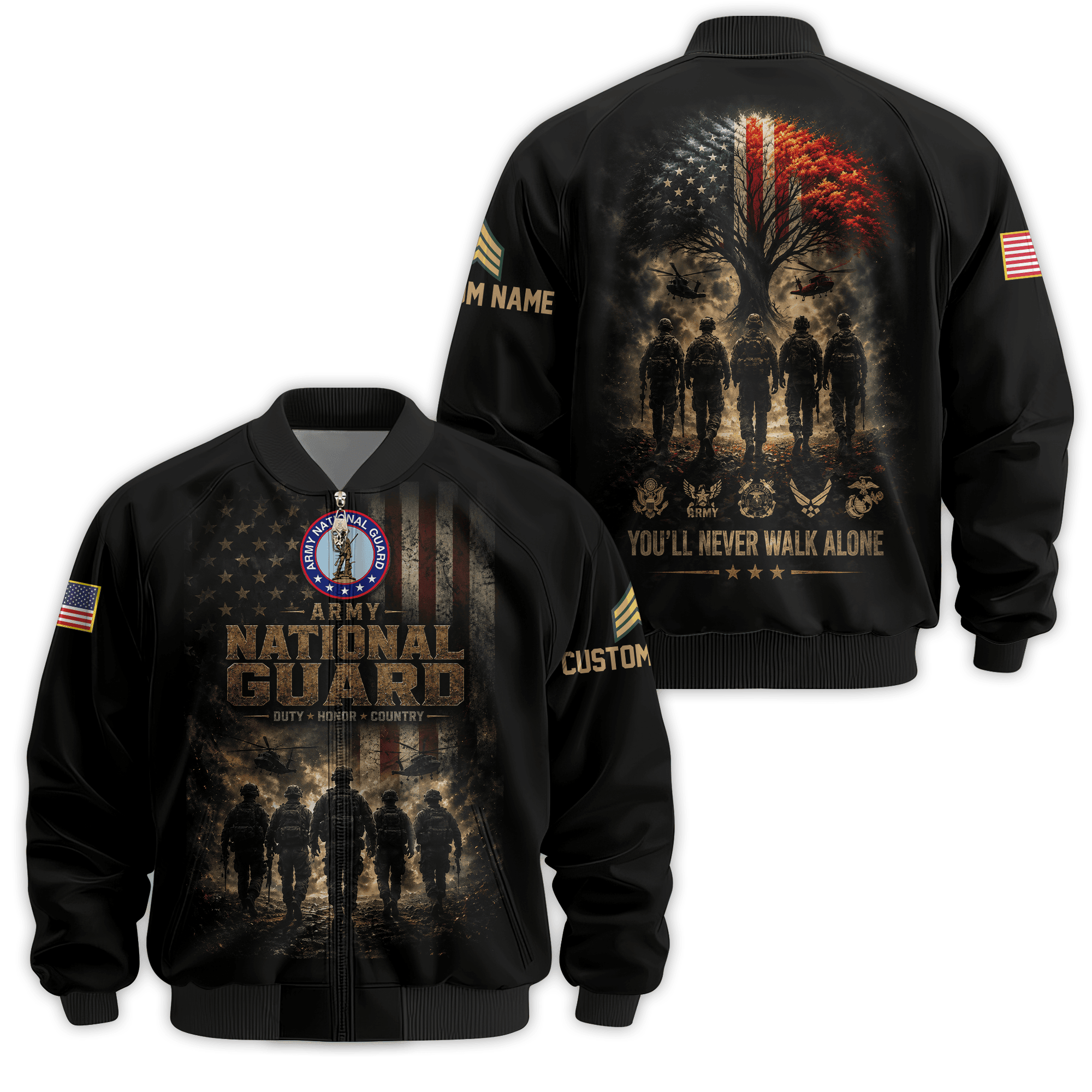 Premium Custom Army National Guard Veteran Bomber Jacket VPVC811068, Waterproof Windbreaker Coat, Army National Guard Veteran Gift, Veterans Day Gift