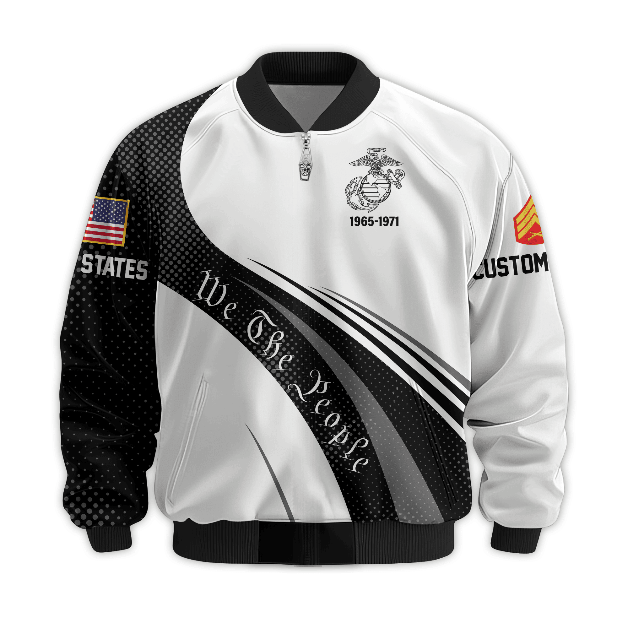 Premium Custom USMC Veteran Bomber Jacket VPVC811093, Waterproof Windbreaker Coat, Marine Veteran Gift, Veterans Day Gift