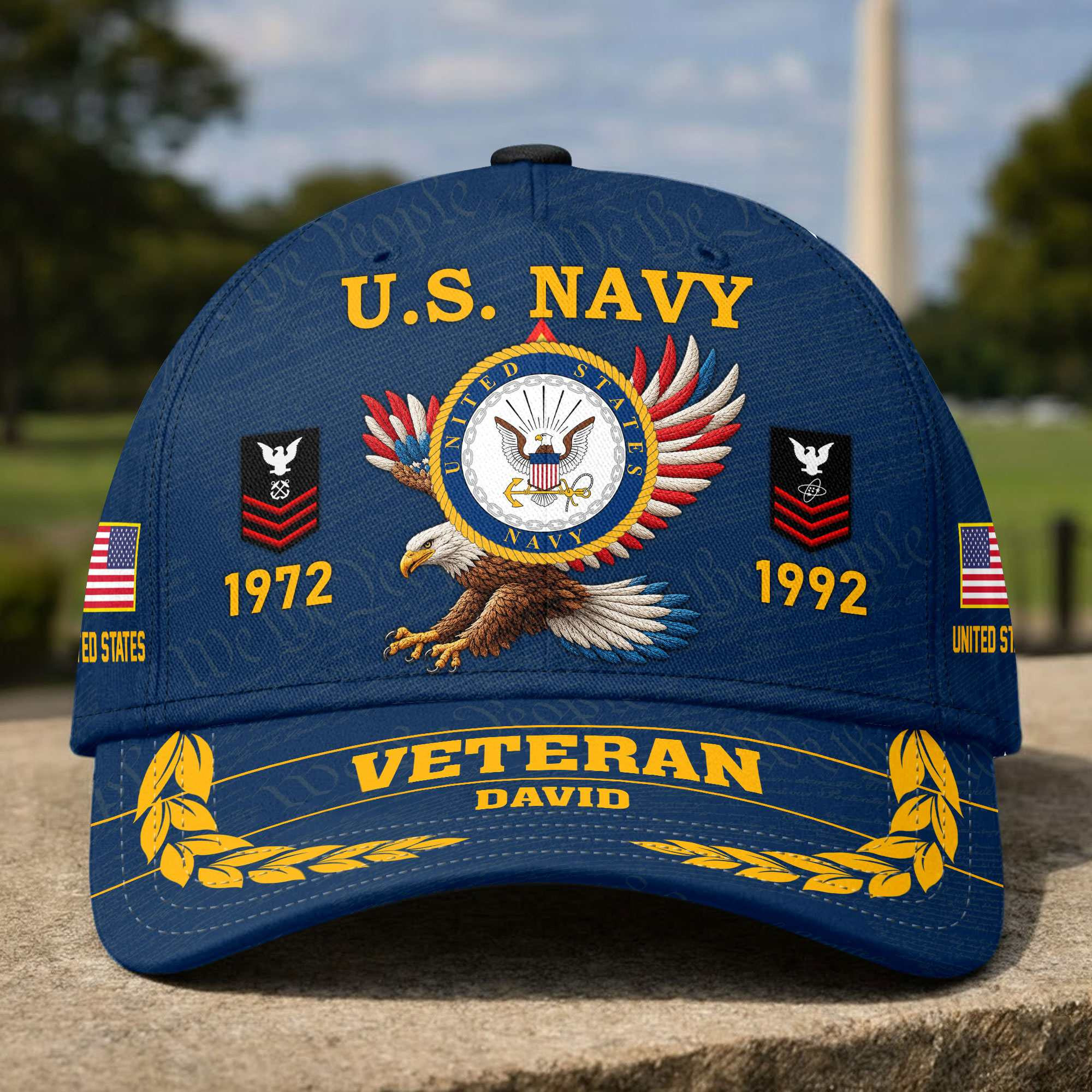 Premium Custom US Navy Veteran Cap DPVC070910