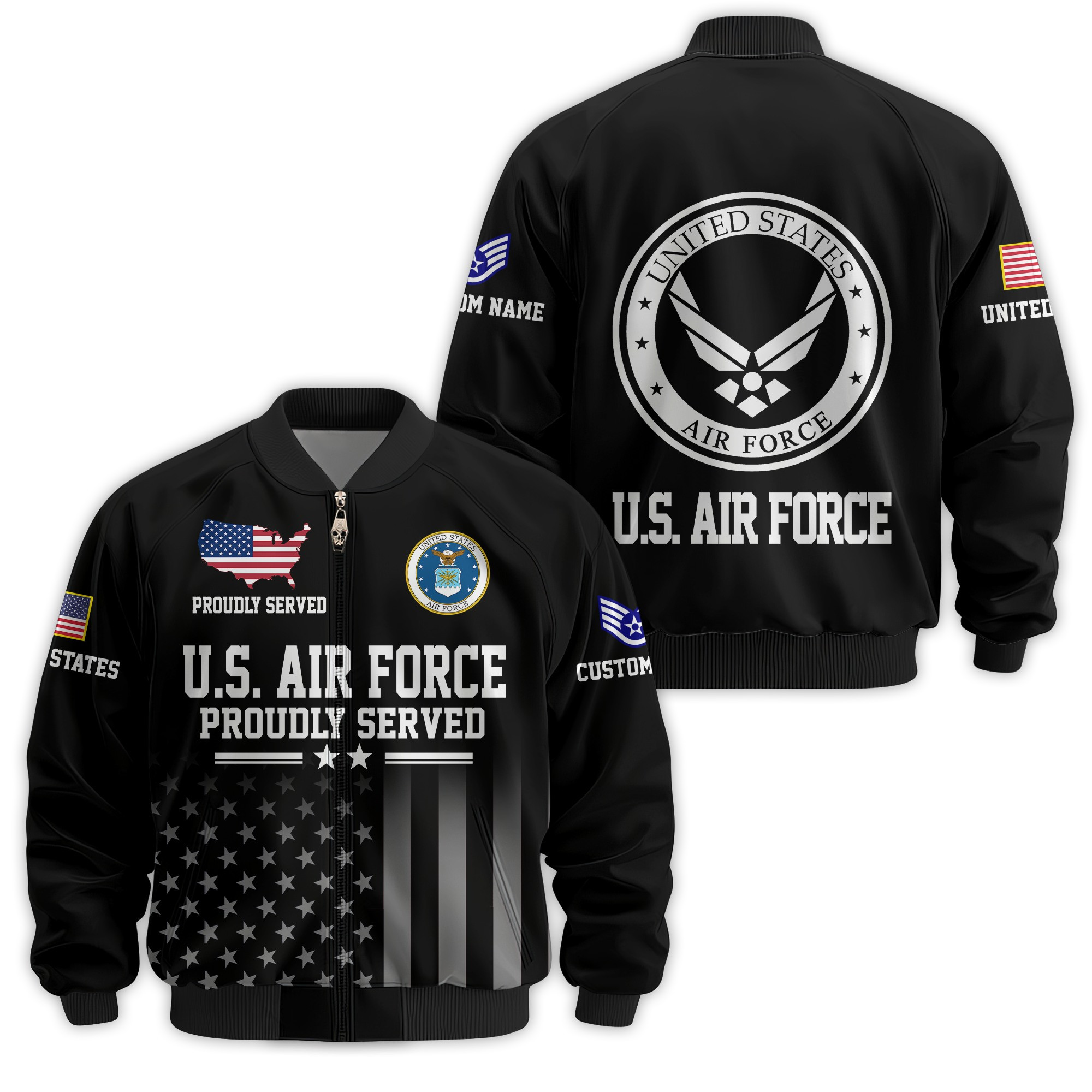 Premium Custom USAF Veteran Bomber Jacket VPVC811164, Waterproof Windbreaker Coat, Air Force Veteran Gift, Veterans Day Gift